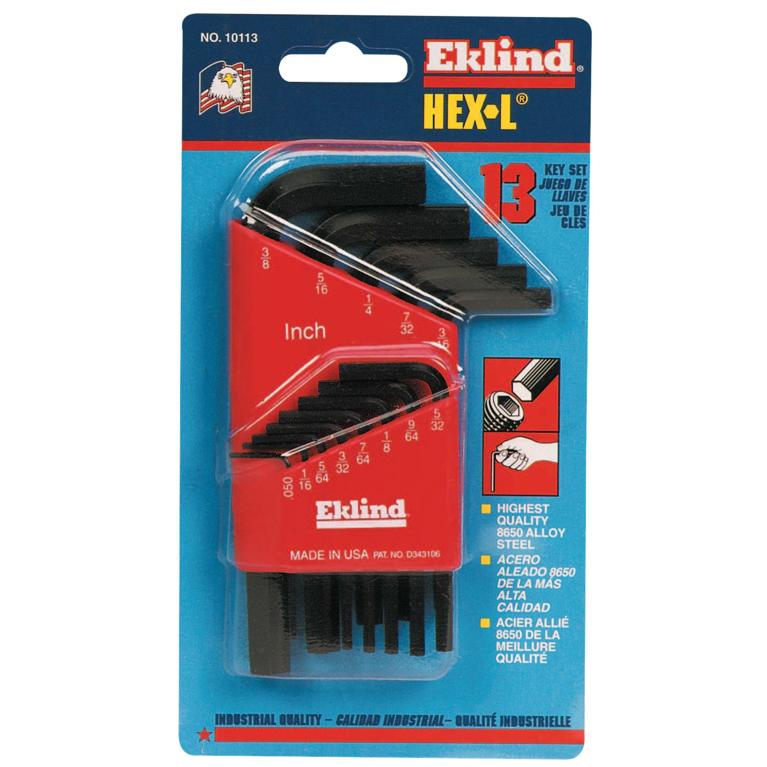 Eklind 13-Piece Short Arm L Hex Key Set