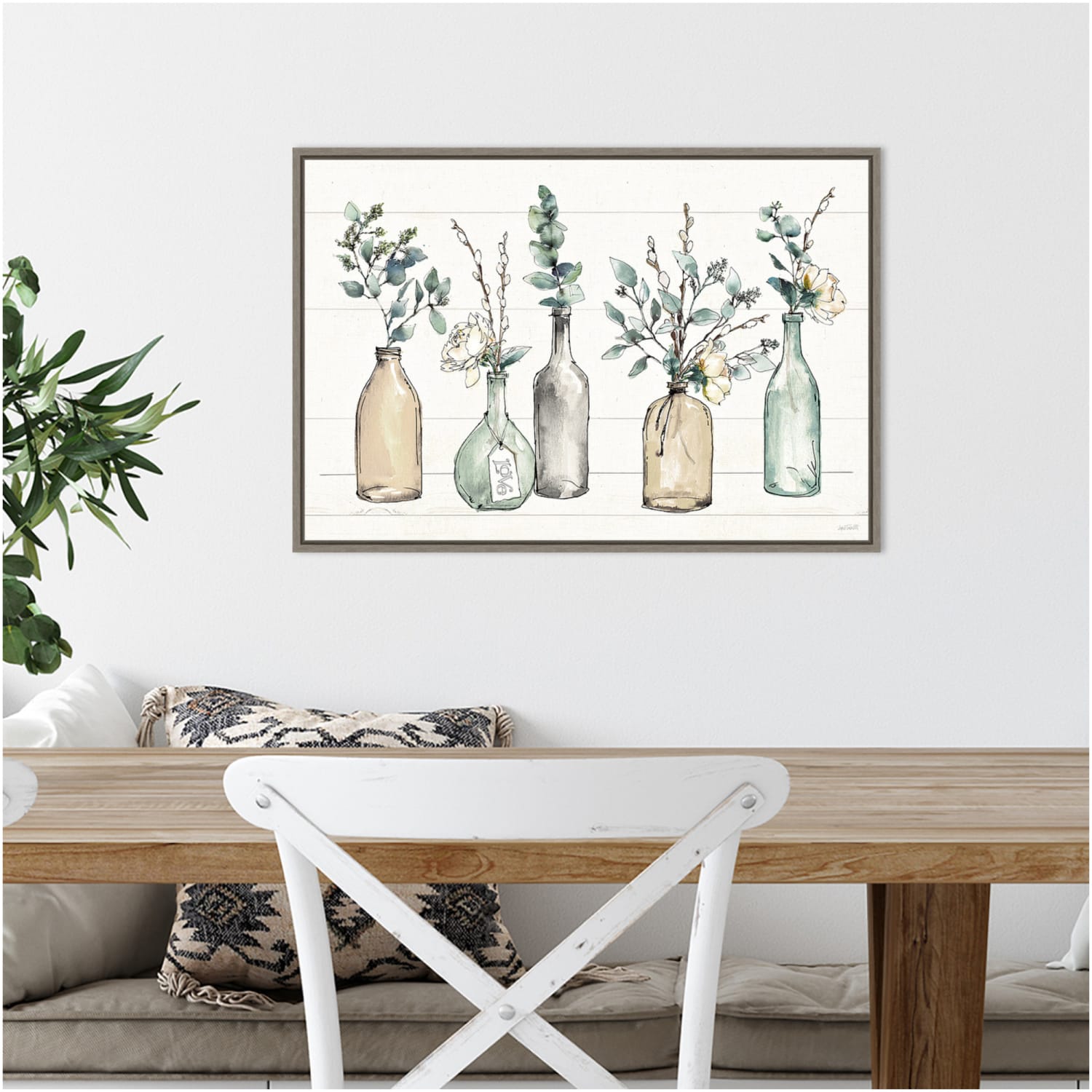 Amanti Art Modern Farmhouse I by Anne Tavoletti Framed Canvas Wall Art Print, 23in x 16in, Graywash - Image 3