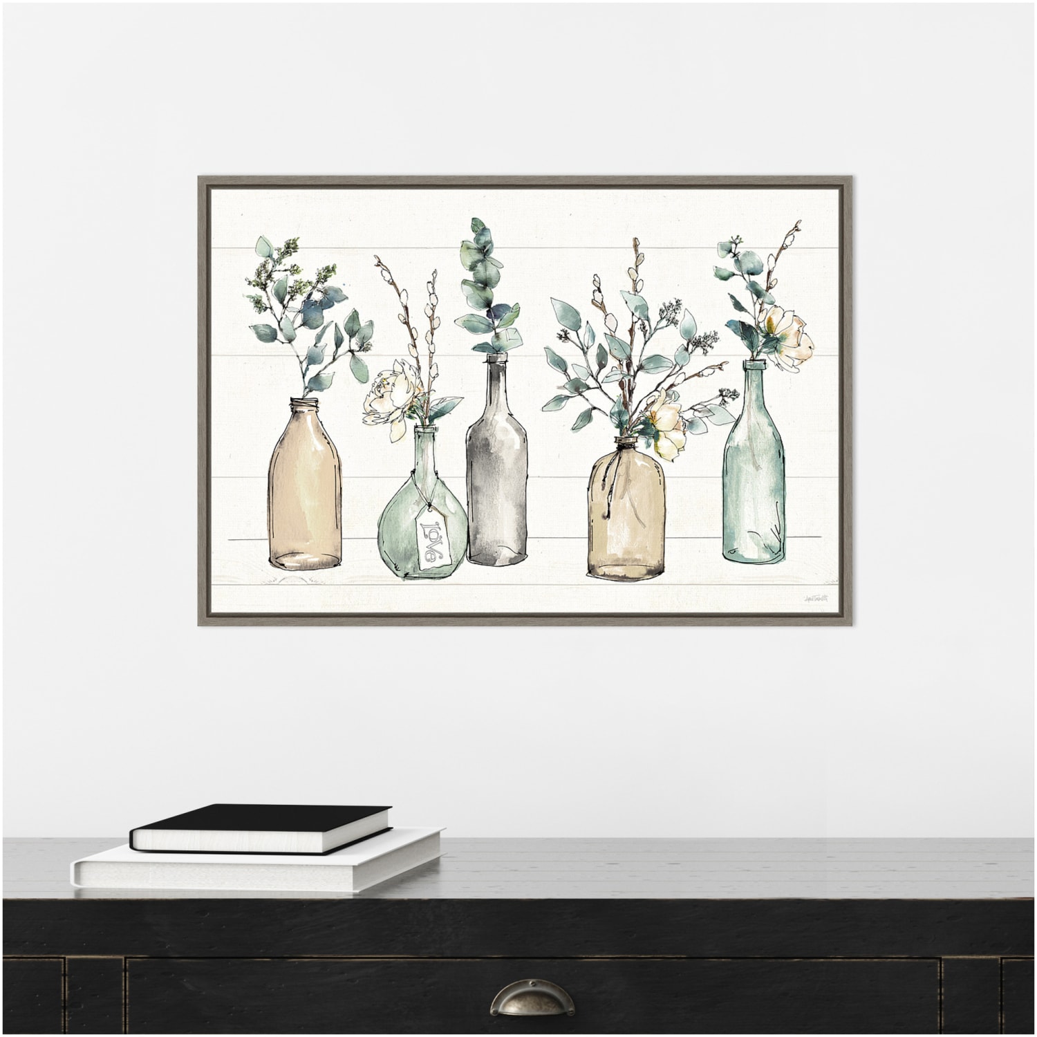 Amanti Art Modern Farmhouse I by Anne Tavoletti Framed Canvas Wall Art Print, 23in x 16in, Graywash - Image 5
