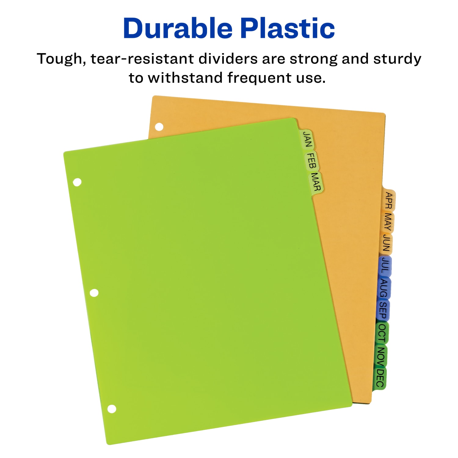 Avery Preprinted Tab Plastic Dividers, 8 1/2in x 11in, Jan-Dec Tabs, Multicolor, Set Of 12 - Image 3