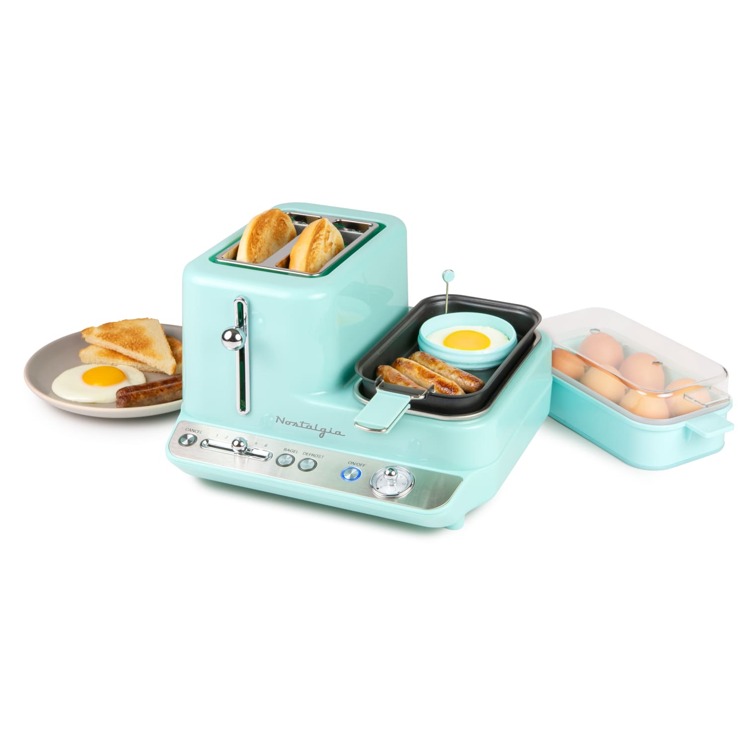Nostalgia Electrics Retro 3-in-1 Breakfast Station, Aqua - Image 3