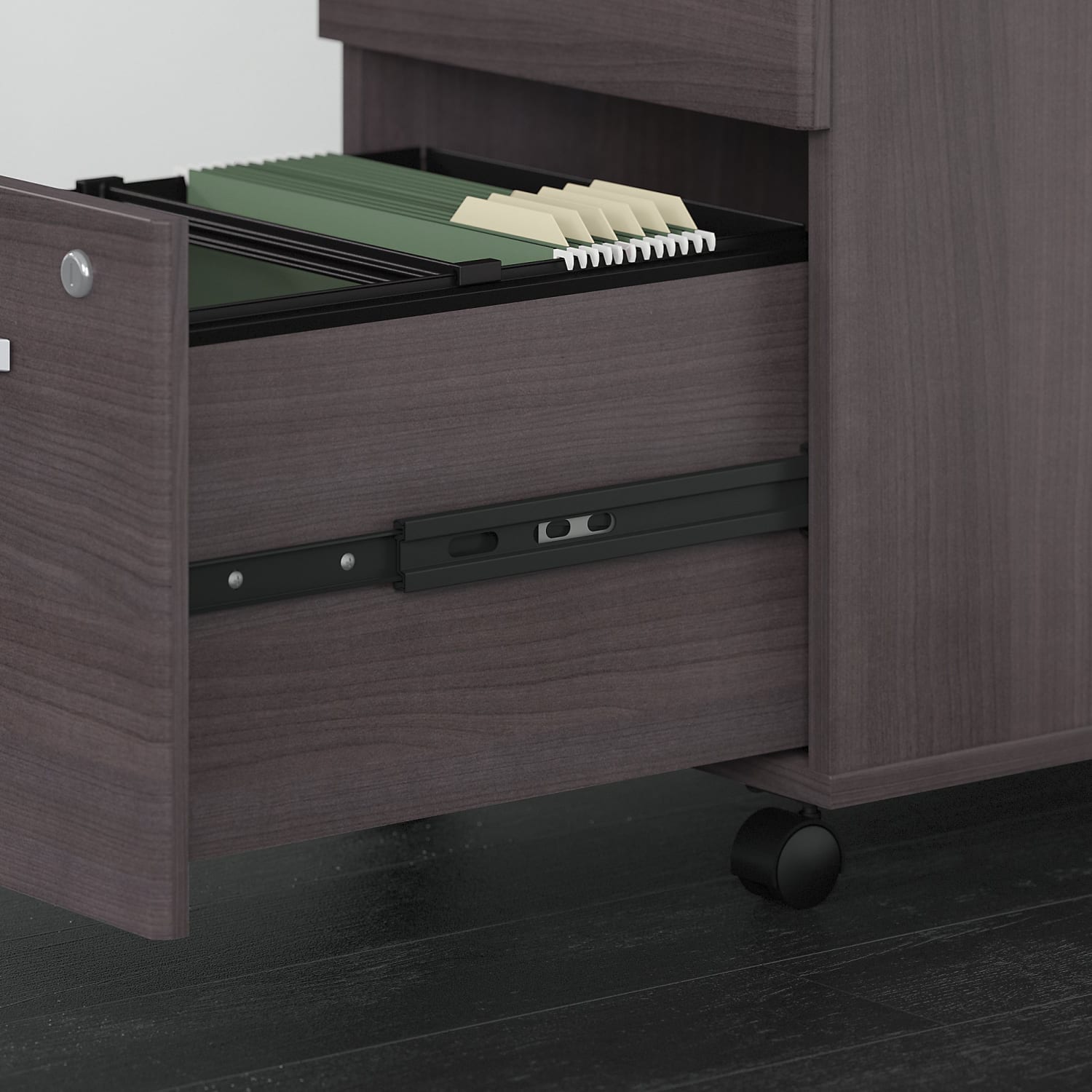 Bush Business Furniture 72inW Studio C U-Shaped Corner Desk With Mobile File Cabinet, Storm Gray, Standard Delivery - Image 6