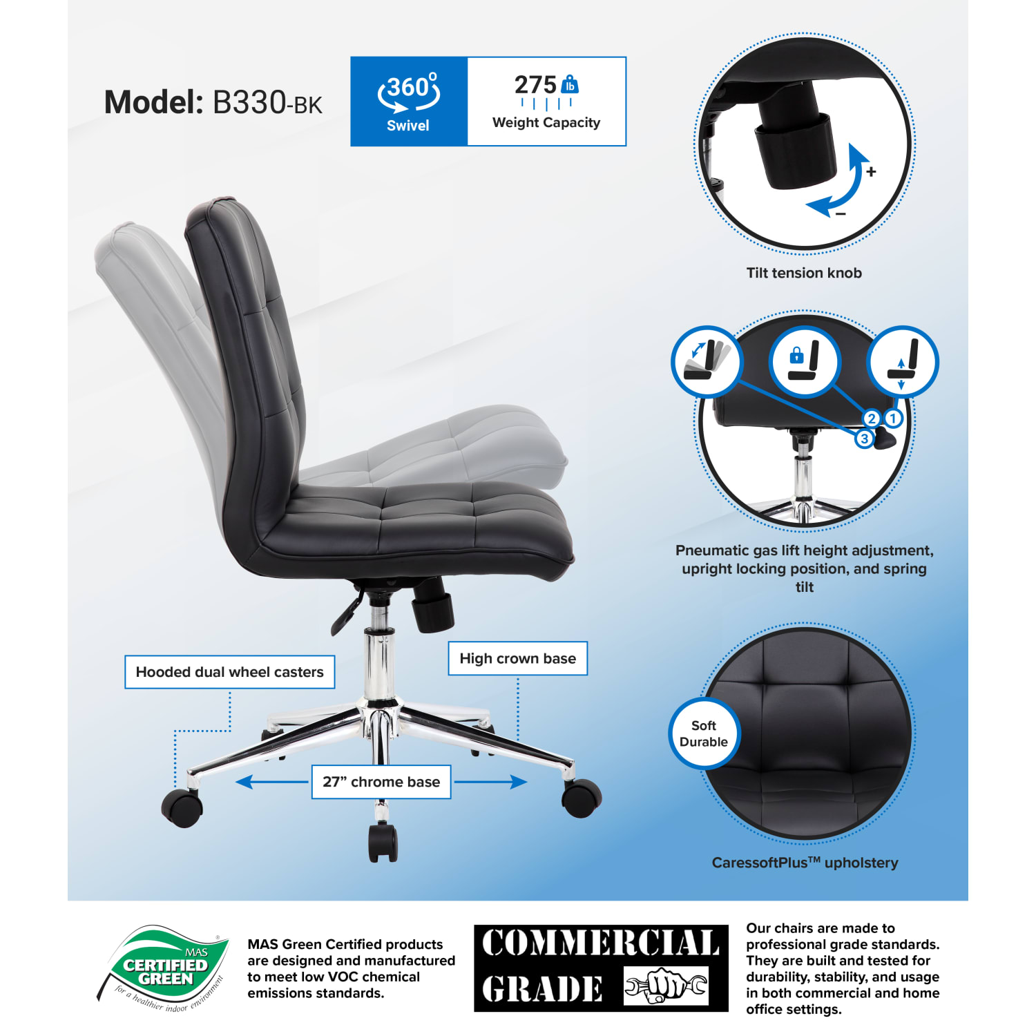 Boss Office Products Tiffany Task Chair Black PopularChairscom Boss Office Products Tiffany Task Chair Black PopularChairscom