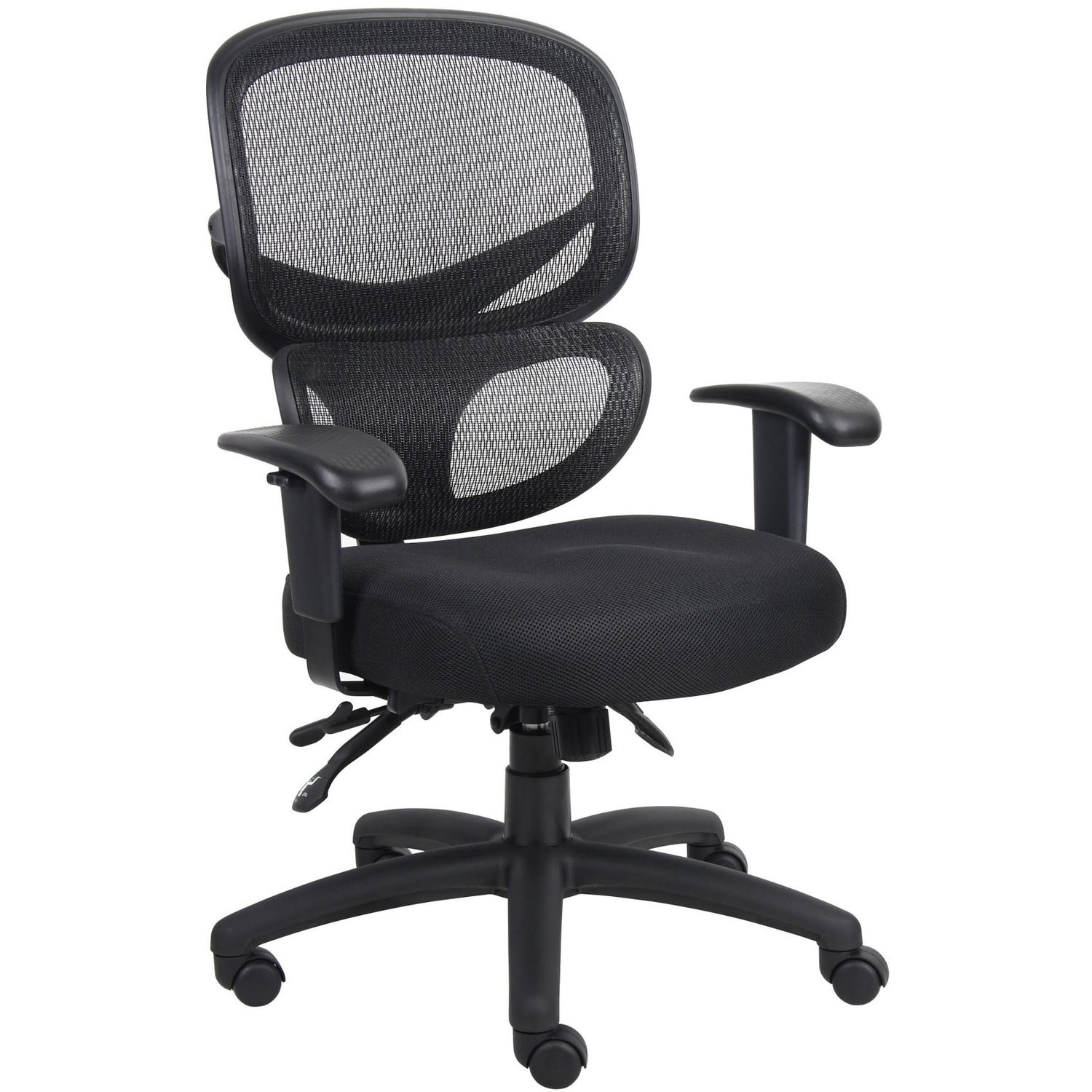 Boss Office Products Multifunction Mid Back Task Chair Black PopularChairscom