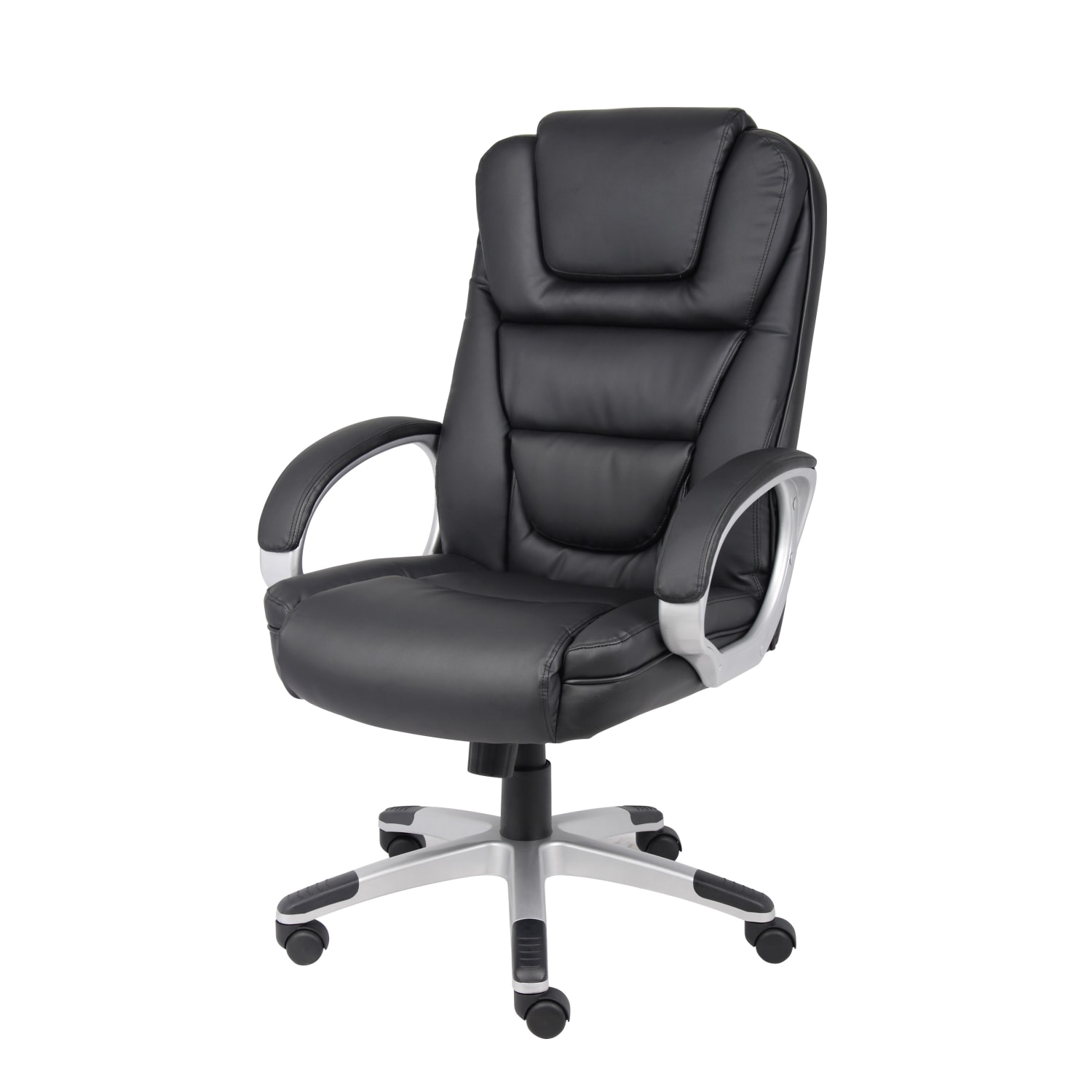 Boss Office Products Ergonomic LeatherPlus Bonded Leather Chair BlackChrome PopularChairscom Boss Office Products Ergonomic LeatherPlus Bonded Leather Chair BlackChrome PopularChairscom