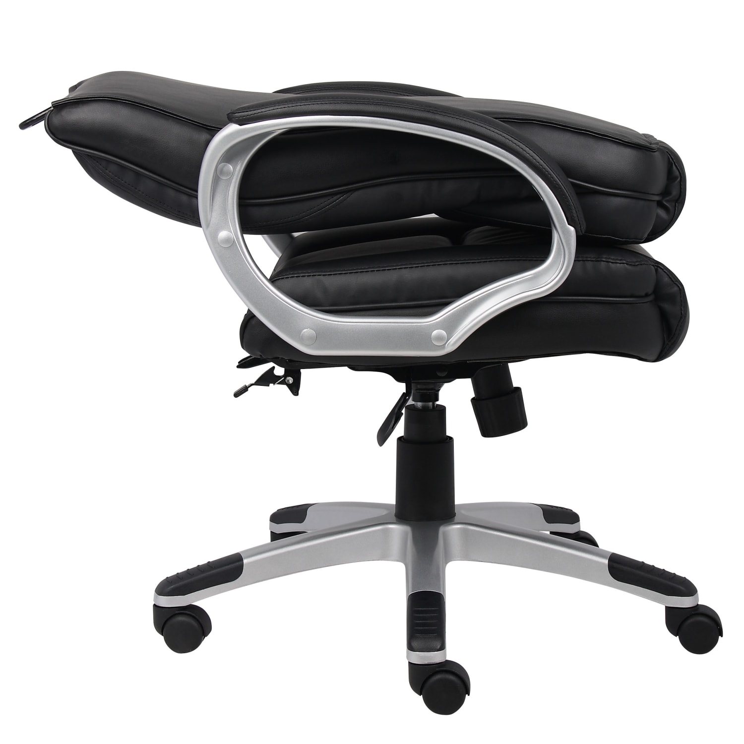 Boss Office Products Ergonomic LeatherPlus Bonded Leather Chair BlackChrome PopularChairscom Boss Office Products Ergonomic LeatherPlus Bonded Leather Chair BlackChrome PopularChairscom