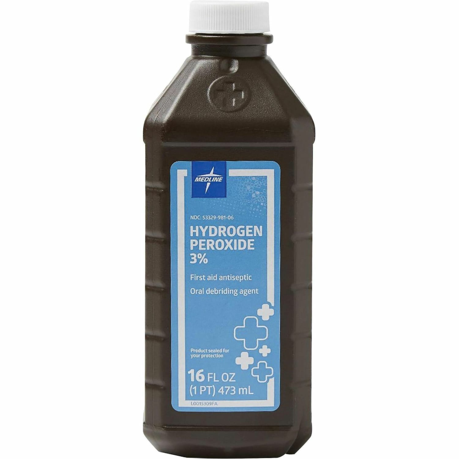 Medline 3 Percent USP Hydrogen Peroxide - For Cut, Skin Abrasion, Burn - 16 oz - 1 Each - Image 3