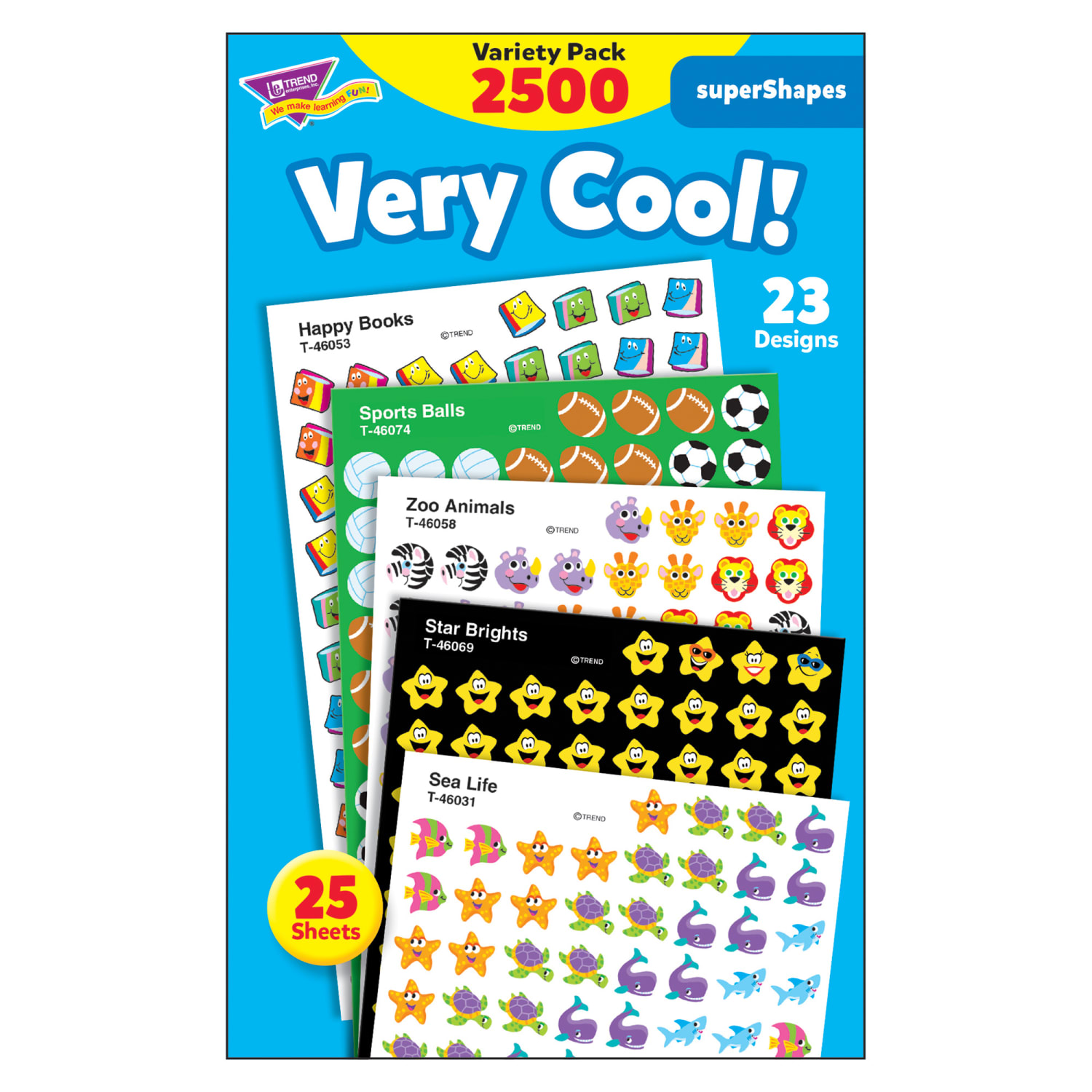 Trend superShapes Stickers, Very Cool!, 2,500 Stickers Per Pack, Set Of 3 Packs - Image 3