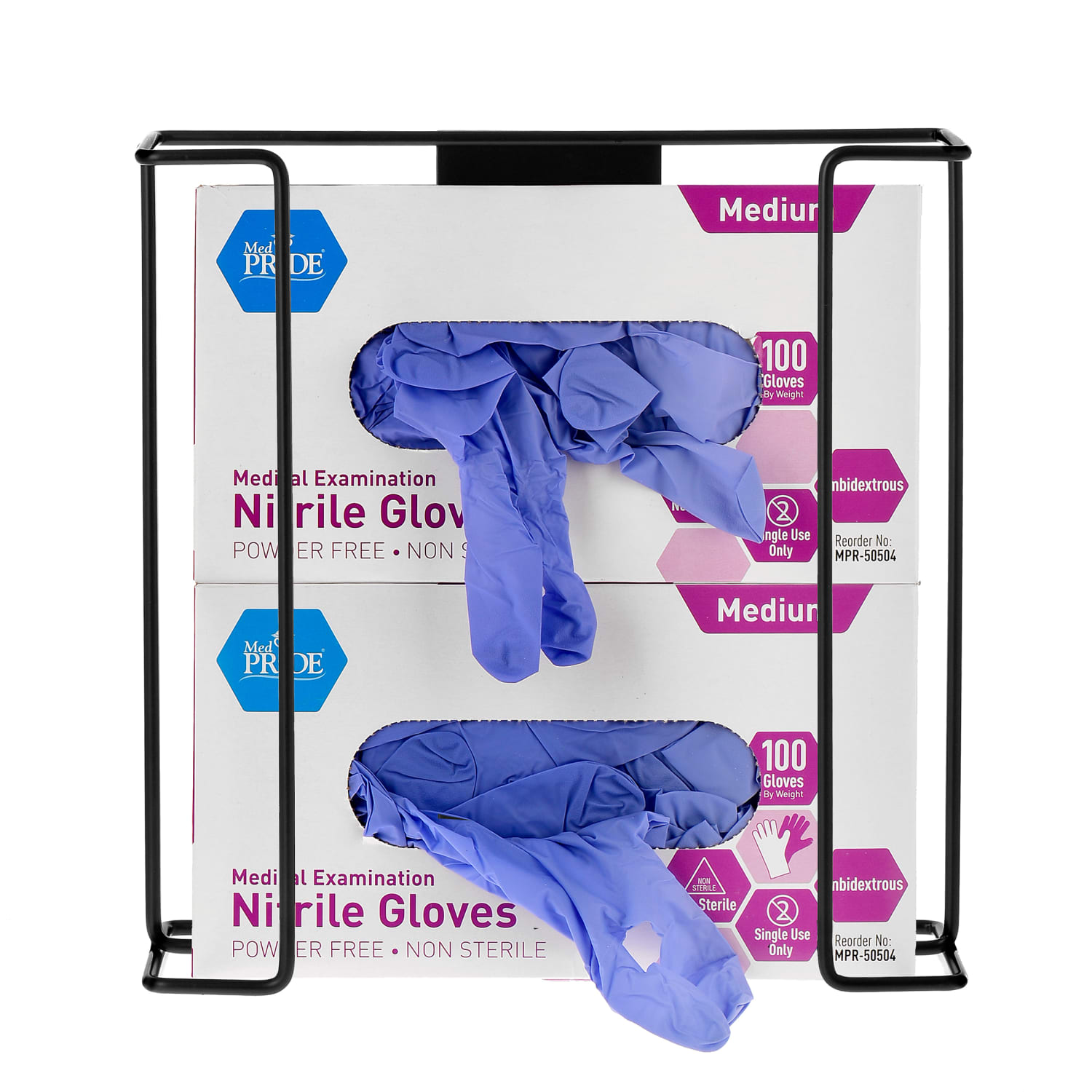 Alpine Double-Box Wire Glove Dispensers, 10-1/2inH x 10-3/4inW x 3-13/16inD, Black, Set Of 5 Dispensers - Image 6