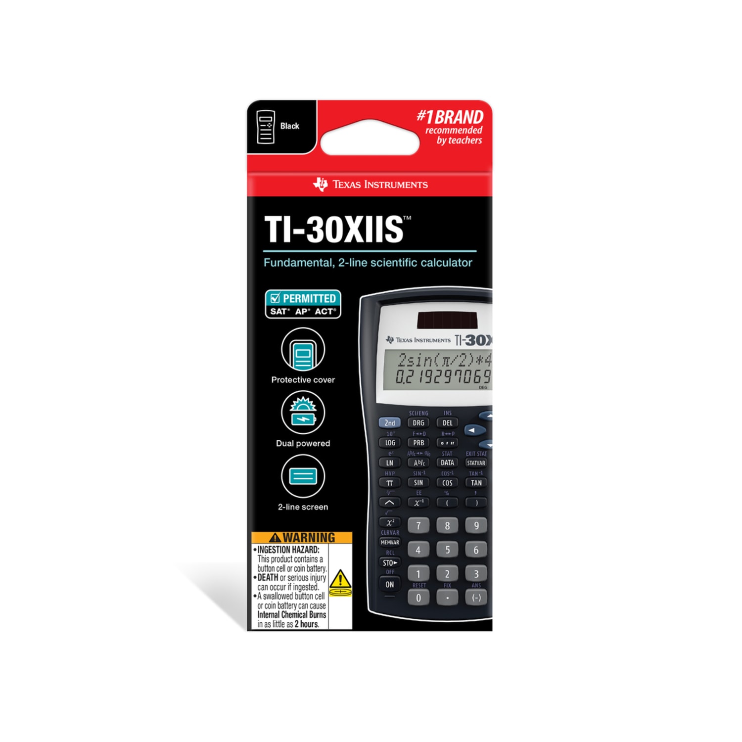 Texas Instruments TI-30X IIS Solar Scientific Calculator, Black/Blue/White - Image 5