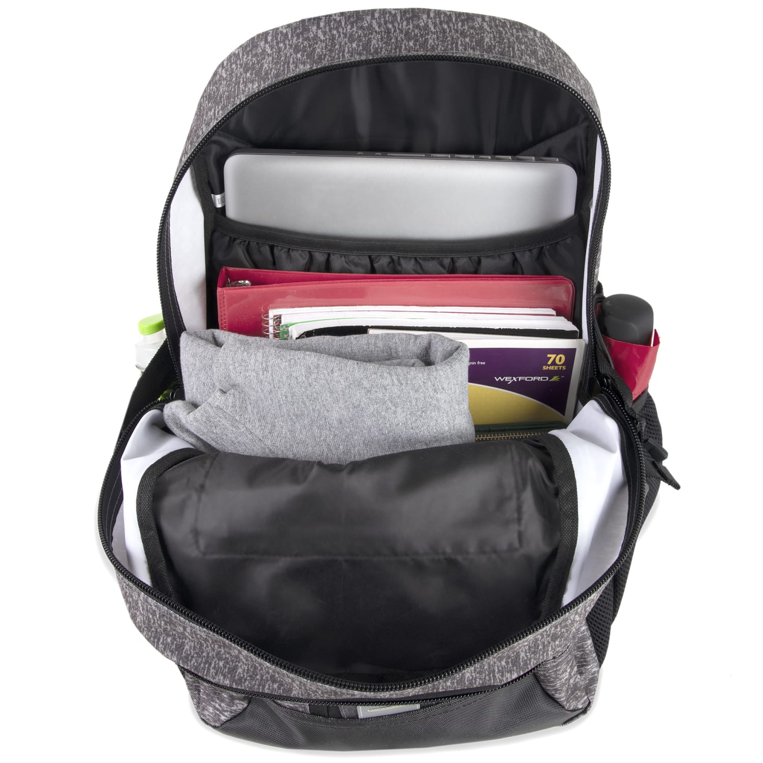 Trailmaker Bungee Backpack With 17in Laptop Sleeve, Gray - Image 4