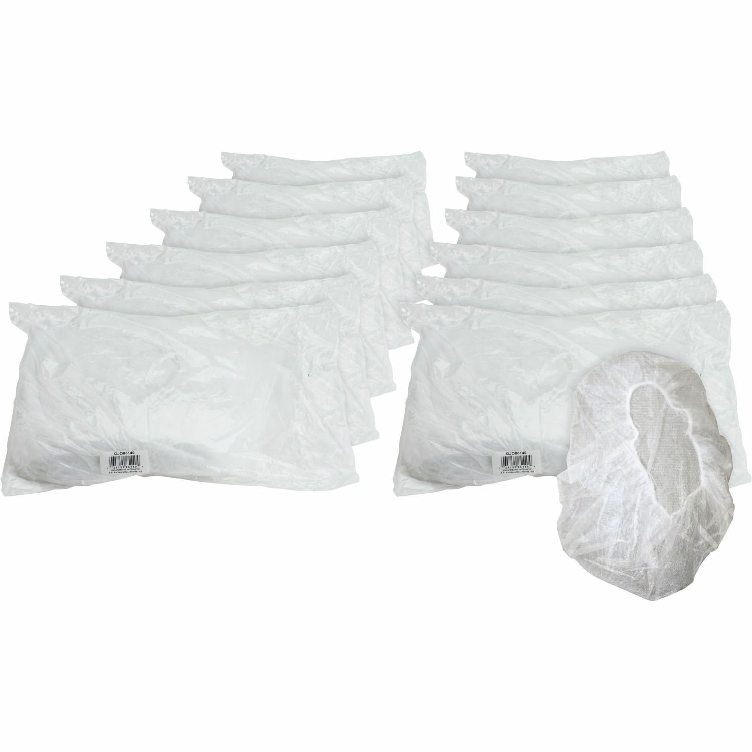 Genuine Joe Nonwoven Bouffant Cap - Recommended for: Hospital, Laboratory - 21in Stretched Diameter - Polypropylene - White - 1000 / Carton - Image 3