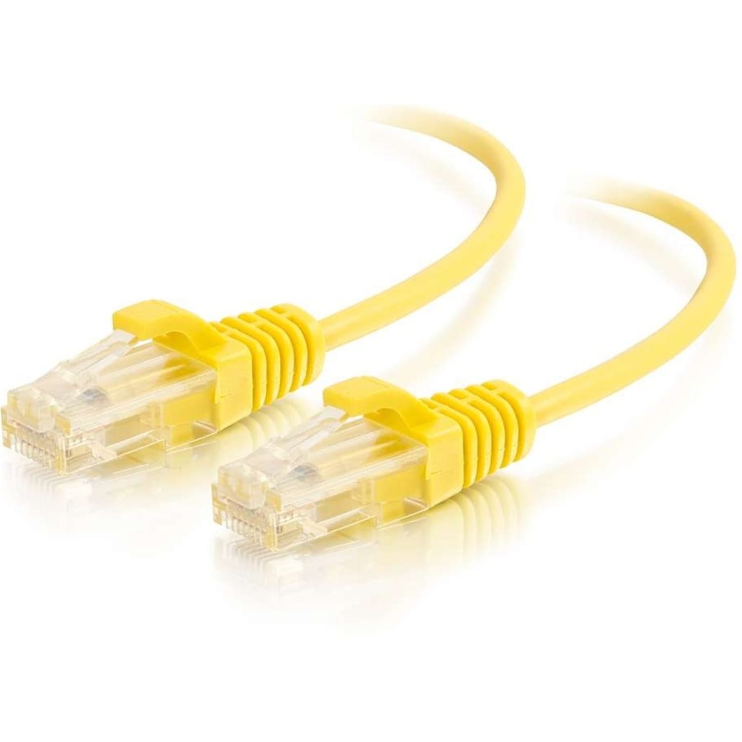 C2G 3ft Cat6 Snagless Unshielded (UTP) Slim Ethernet Cable - Cat6 Network Patch Cable - PoE - Yellow - 3 ft Category 6 Network Cable  - 01171