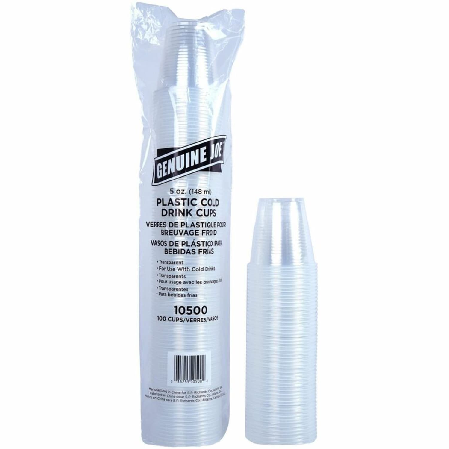 Genuine Joe 5 oz Transparent Beverage Cups - 5 fl oz - Clear - Plastic - Beverage - 100/Bag - 25 / Carton - Image 3