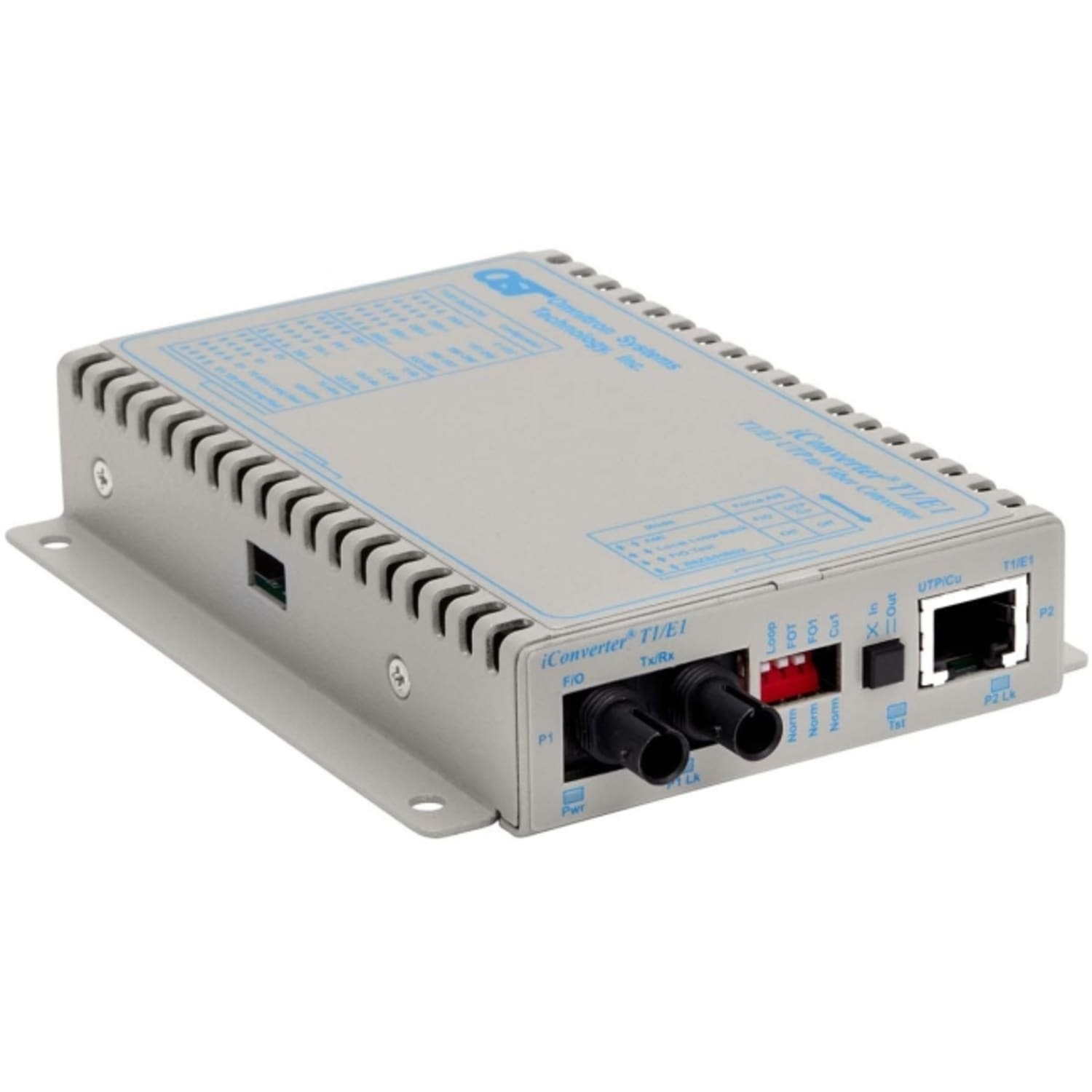 iConverter T1/E1 Fiber Media Converter RJ48 ST Multimode 5km - 1 x T1/E1; 1 x ST Multimode; Wall-Mount Standalone; US AC Powered; Lifetime Warranty - Image 3