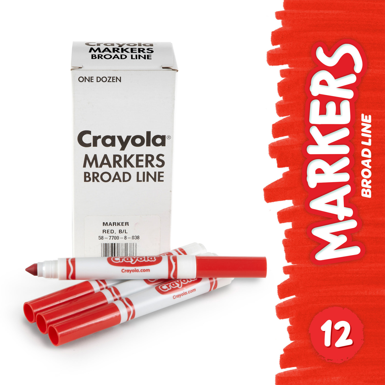 Crayola Bulk Markers, Conical Tip, Red, 12 Per Pack, Set Of 3 Packs - Image 4