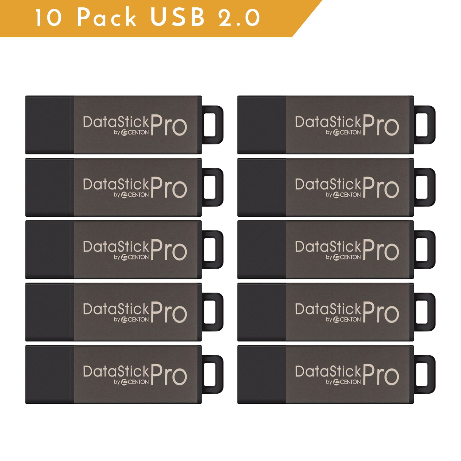Centon DataStick Pro USB 2.0 Flash Drive, 8GB, Pack Of 10 - Image 3