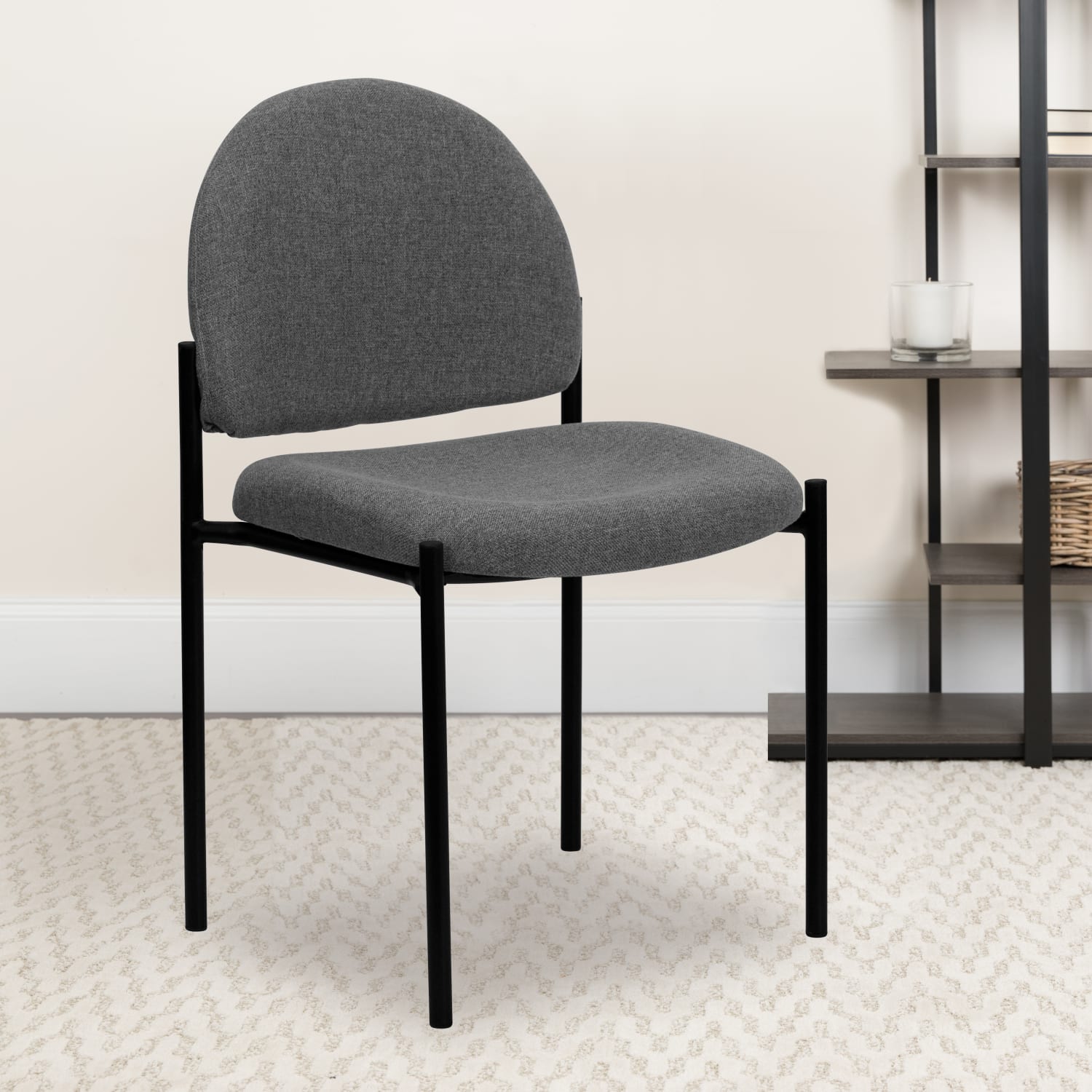 Flash Furniture Comfortable Stackable Side Chair GrayBlack PopularChairscom
