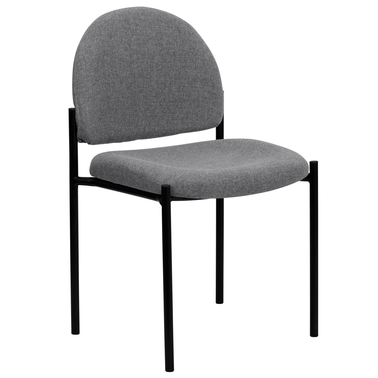 Flash Furniture Comfortable Stackable Side Chair, Gray/Black - Image 3