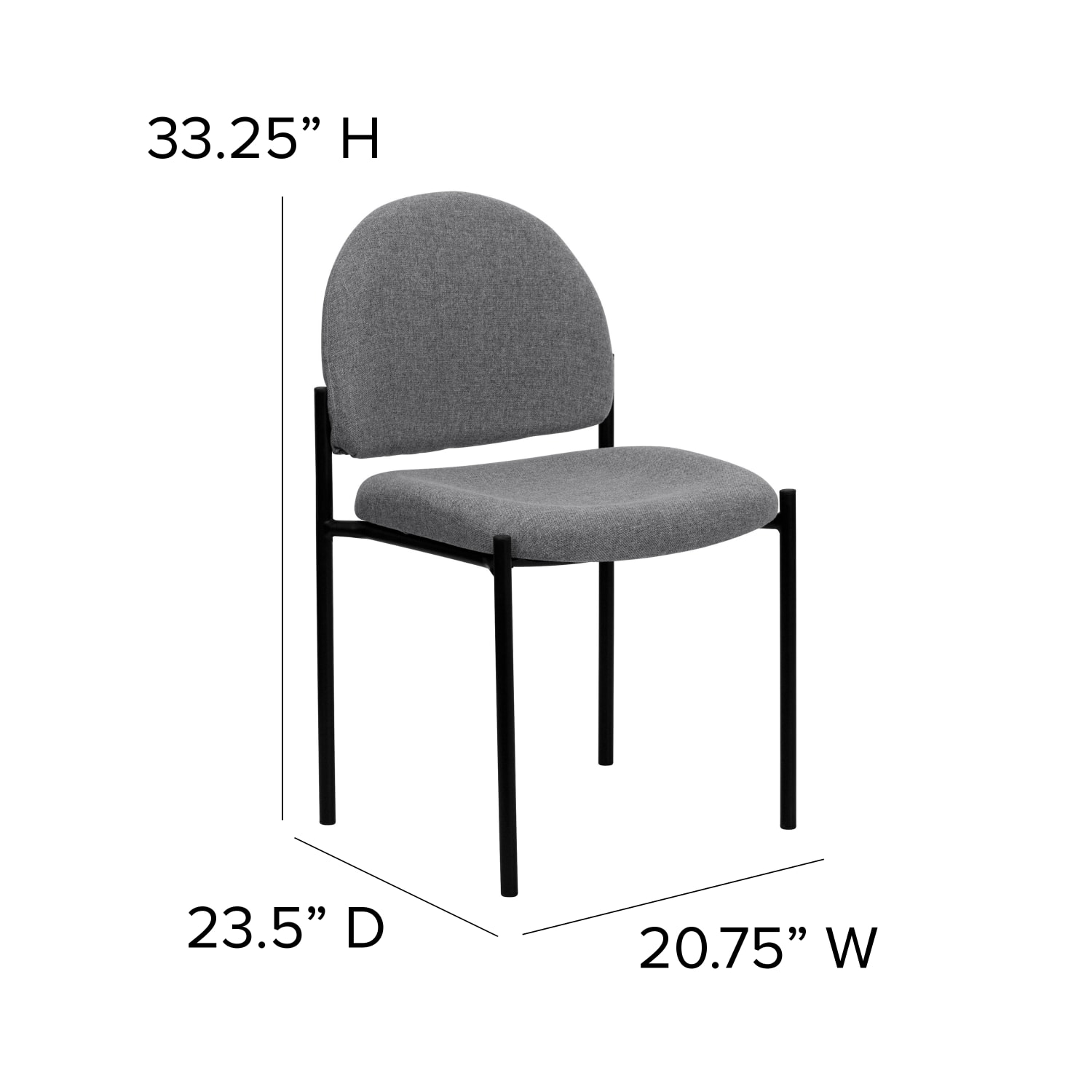 Flash Furniture Comfortable Stackable Side Chair GrayBlack PopularChairscom Flash Furniture Comfortable Stackable Side Chair GrayBlack PopularChairscom