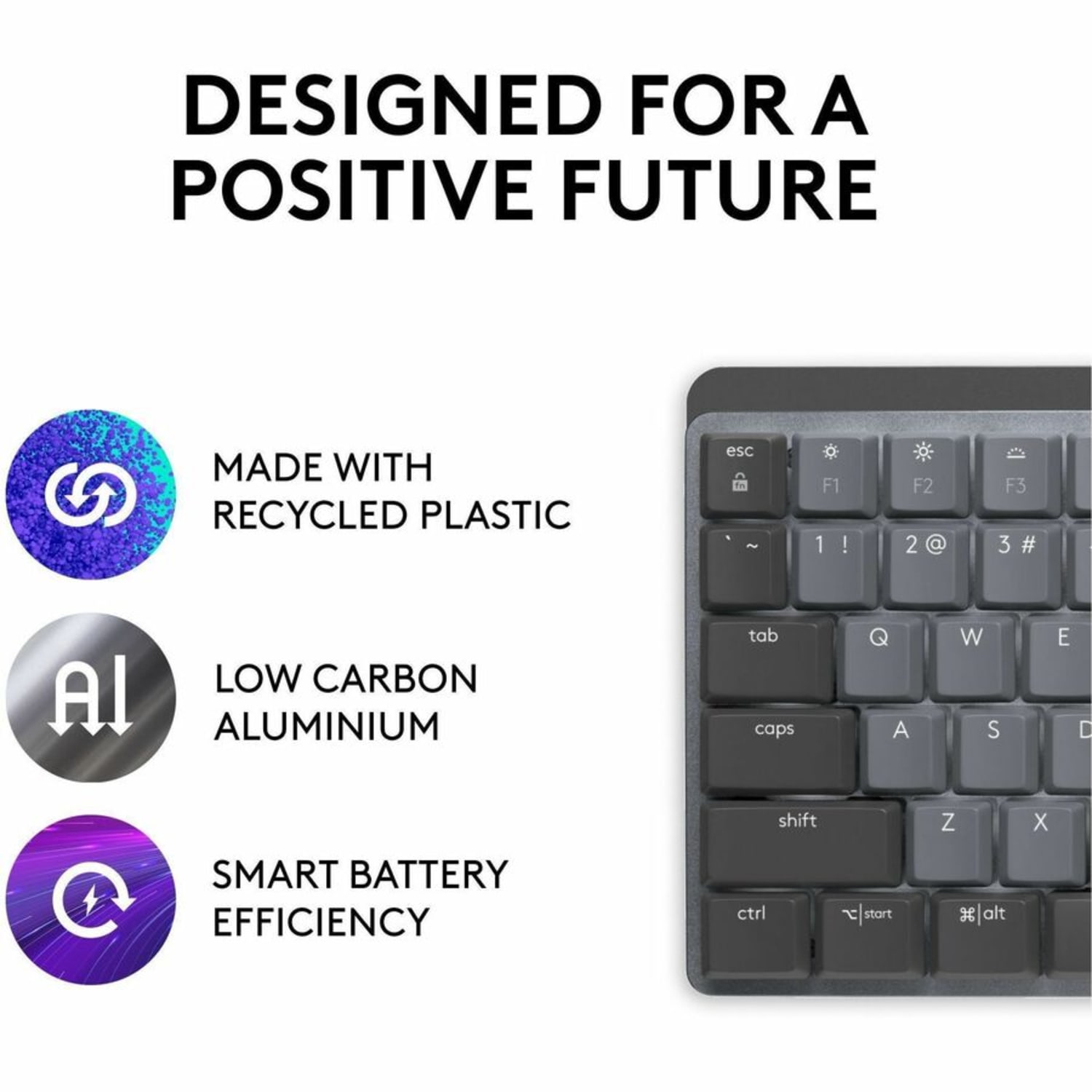 Logitech MX Mechanical Wireless Illuminated Performance Keyboard, Clicky Switches, Backlit Keys, Bluetooth - 920010549 - Image 5