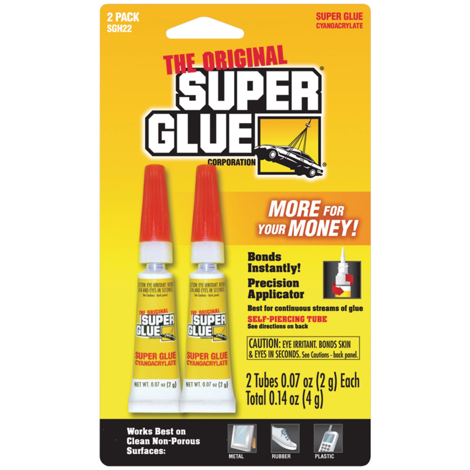 The Original Super Glue Gel Double Pack 2 / Pack Clear, SGH2212