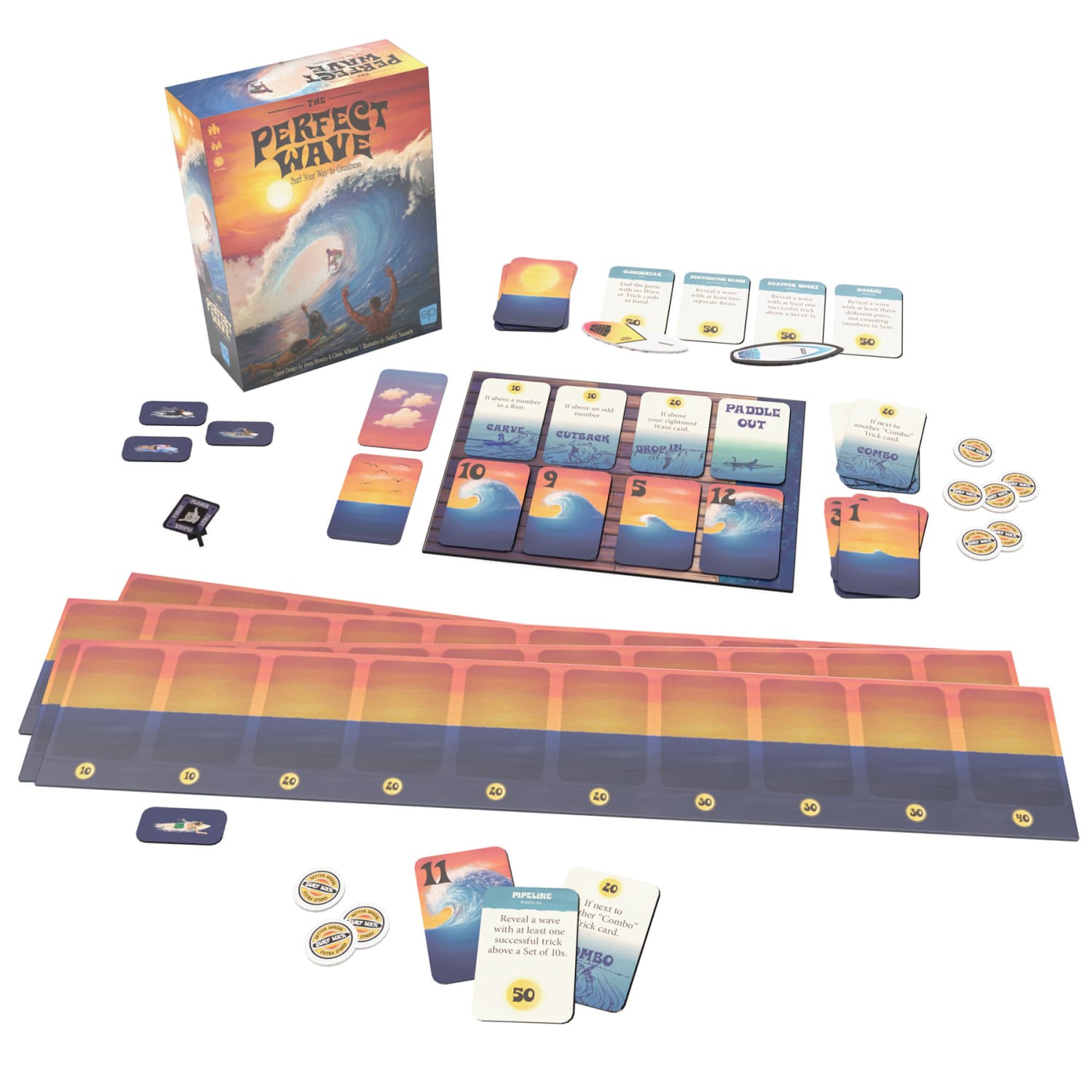 USAopoly The Perfect Wave Surfing Themed Light Strategy Card Game