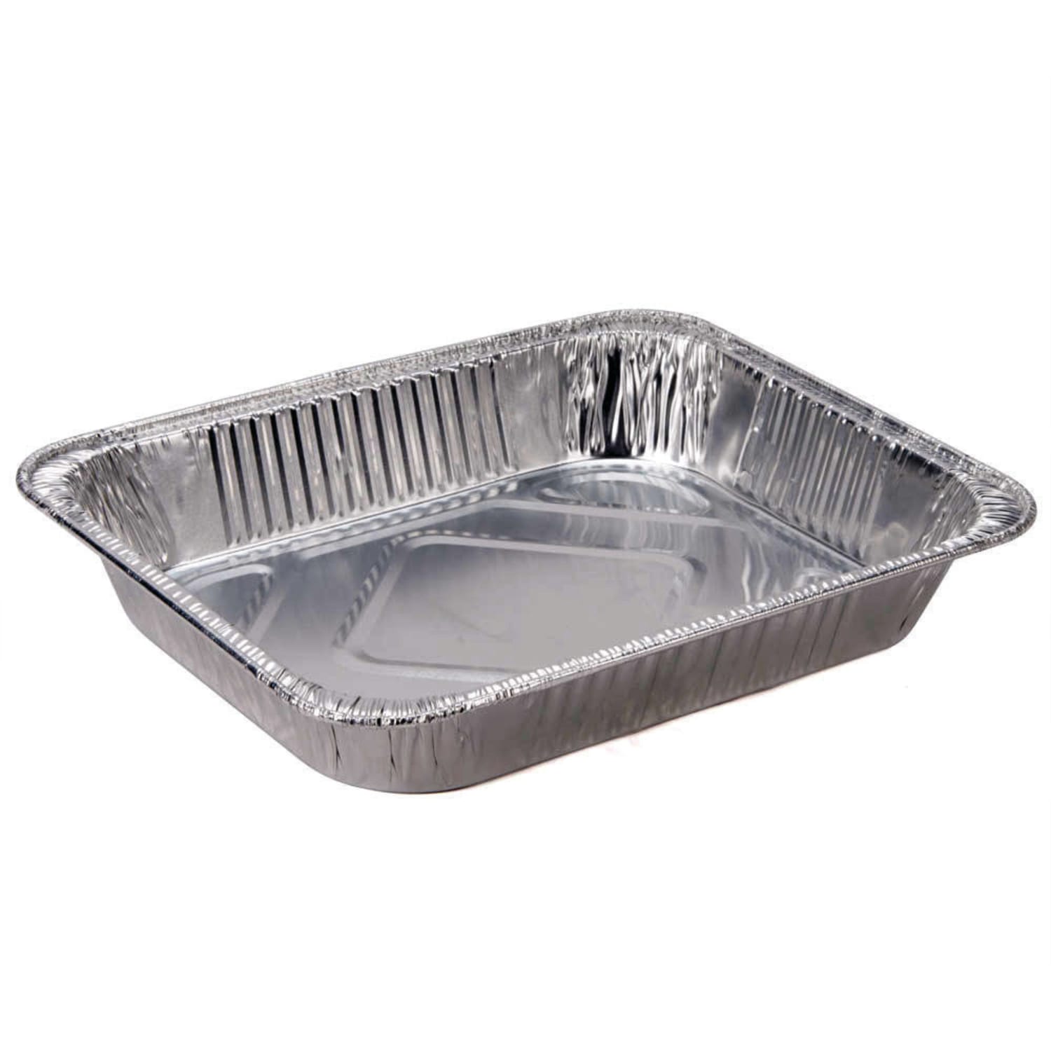 HFA Half Size Foil Pans, 128 Oz, 12 3/4in x 10 3/8in x 3 3/16in, Silver, Carton Of 100 - Image 3