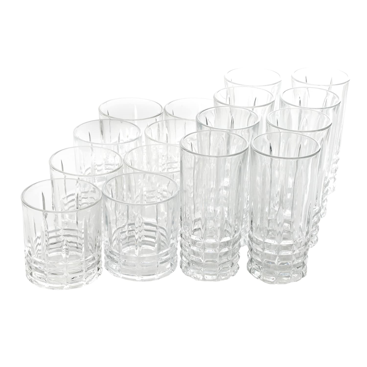 Gibson Home Jewelite 16-Piece Tumbler And Glass Set, Clear
