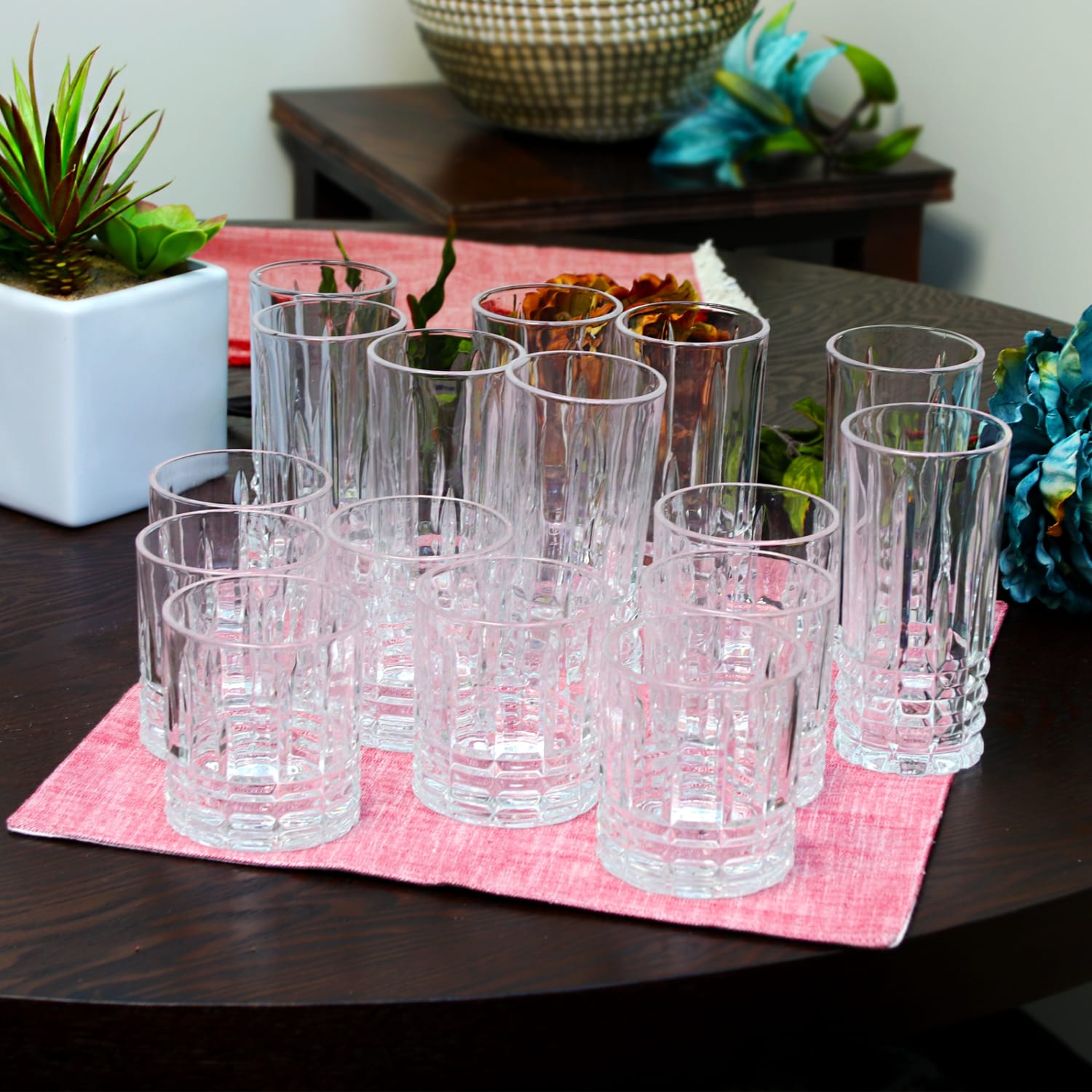 Gibson Home Jewelite 16-Piece Tumbler And Glass Set, Clear - Image 4