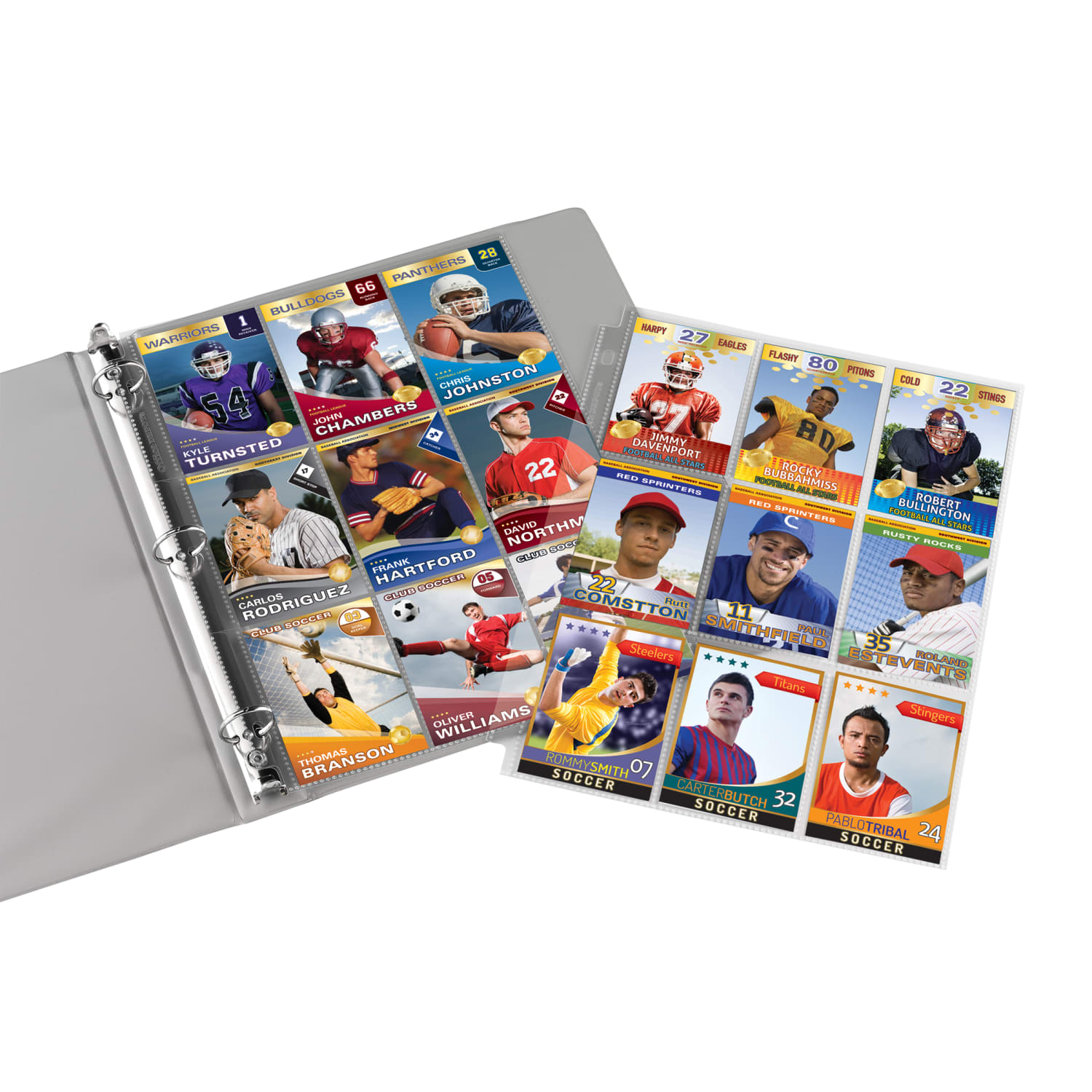 Office Depot Brand Trading Card Binder Pages, 8-1/2in x 11in, Clear, Pack Of 10 - Image 3