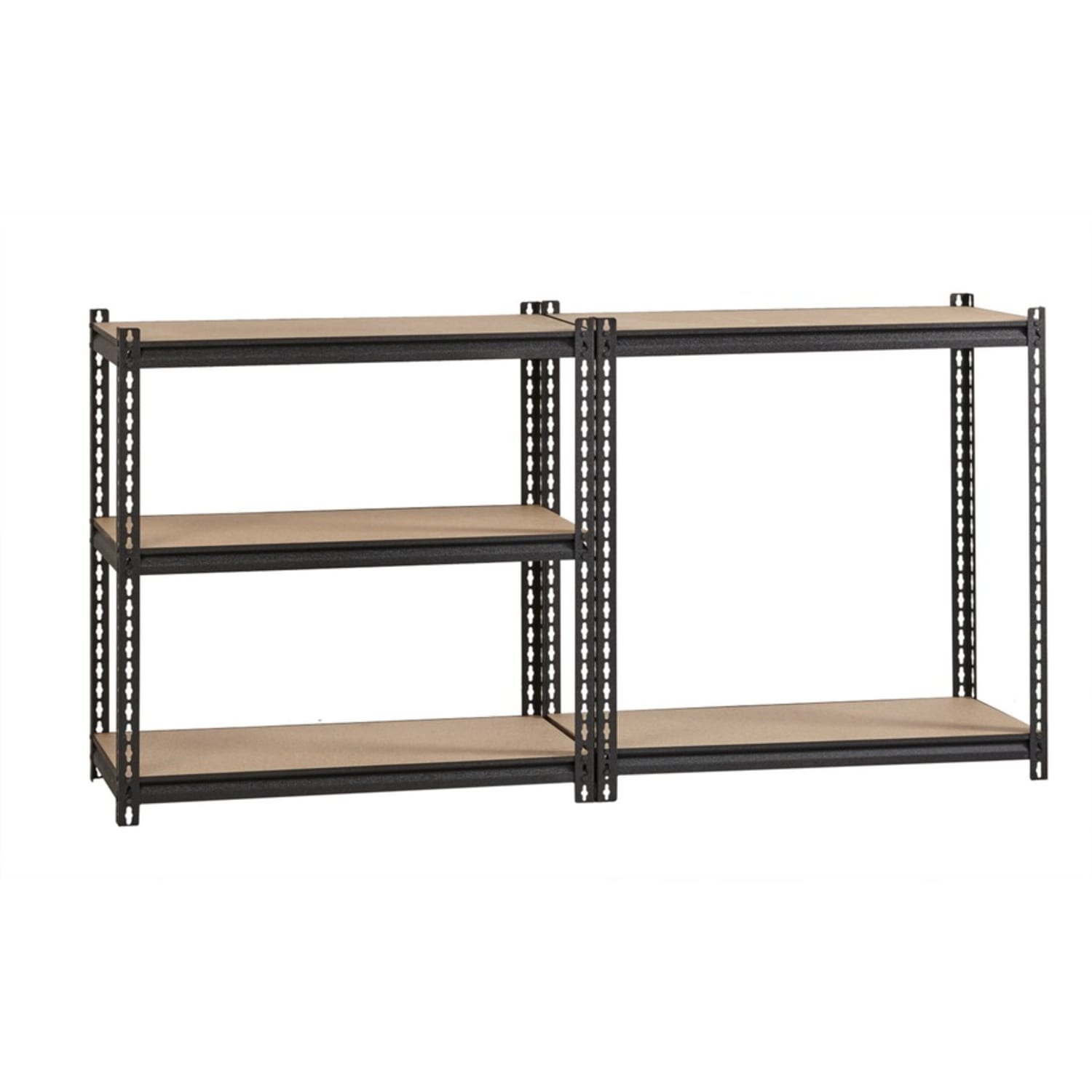 Lorell Iron Horse 2300 lb Capacity Riveted Shelving - 5 Shelf(ves) - 72in Height x 36in Width x 18in Depth - 30% Recycled - Black - Steel, Particleboard - 1 Each - Image 5