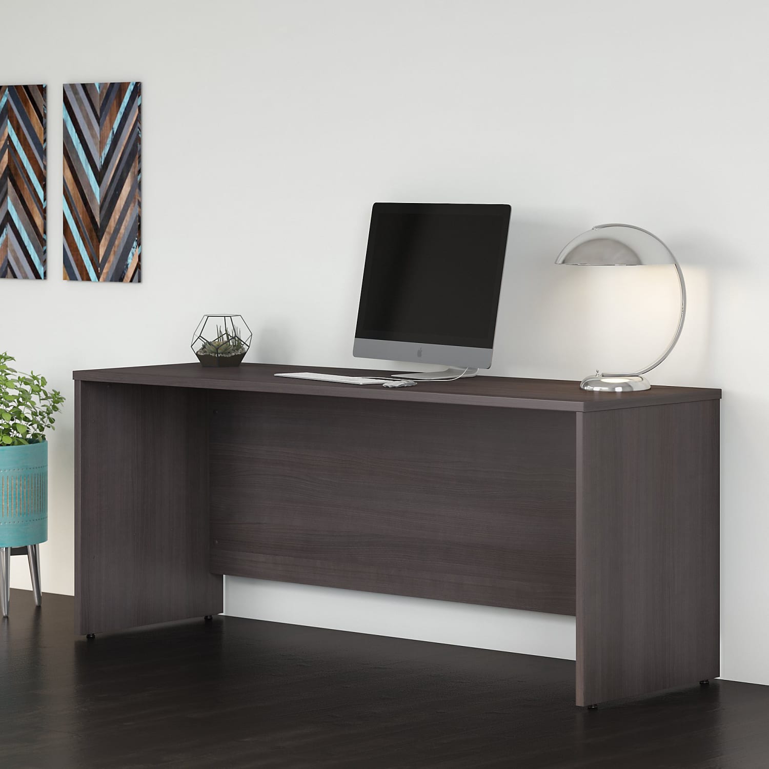 Bush Business Furniture Studio C 72inW Credenza Computer Desk, Storm Gray, Standard Delivery - Image 3
