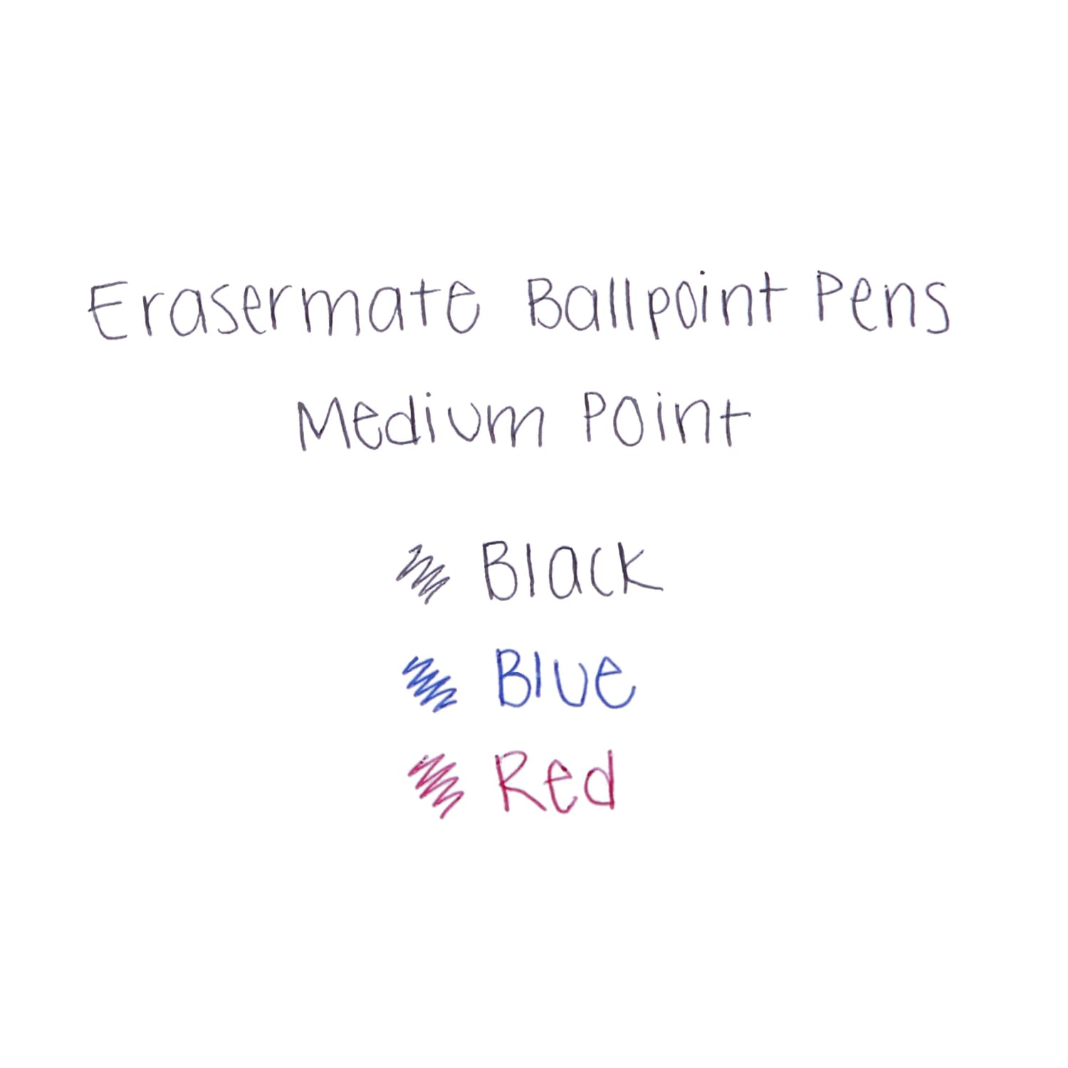 Paper Mate EraserMate Ballpoint Pens, Pack of 12, Medium Point, 1.0 mm, Black Barrel, Black Ink - Image 5