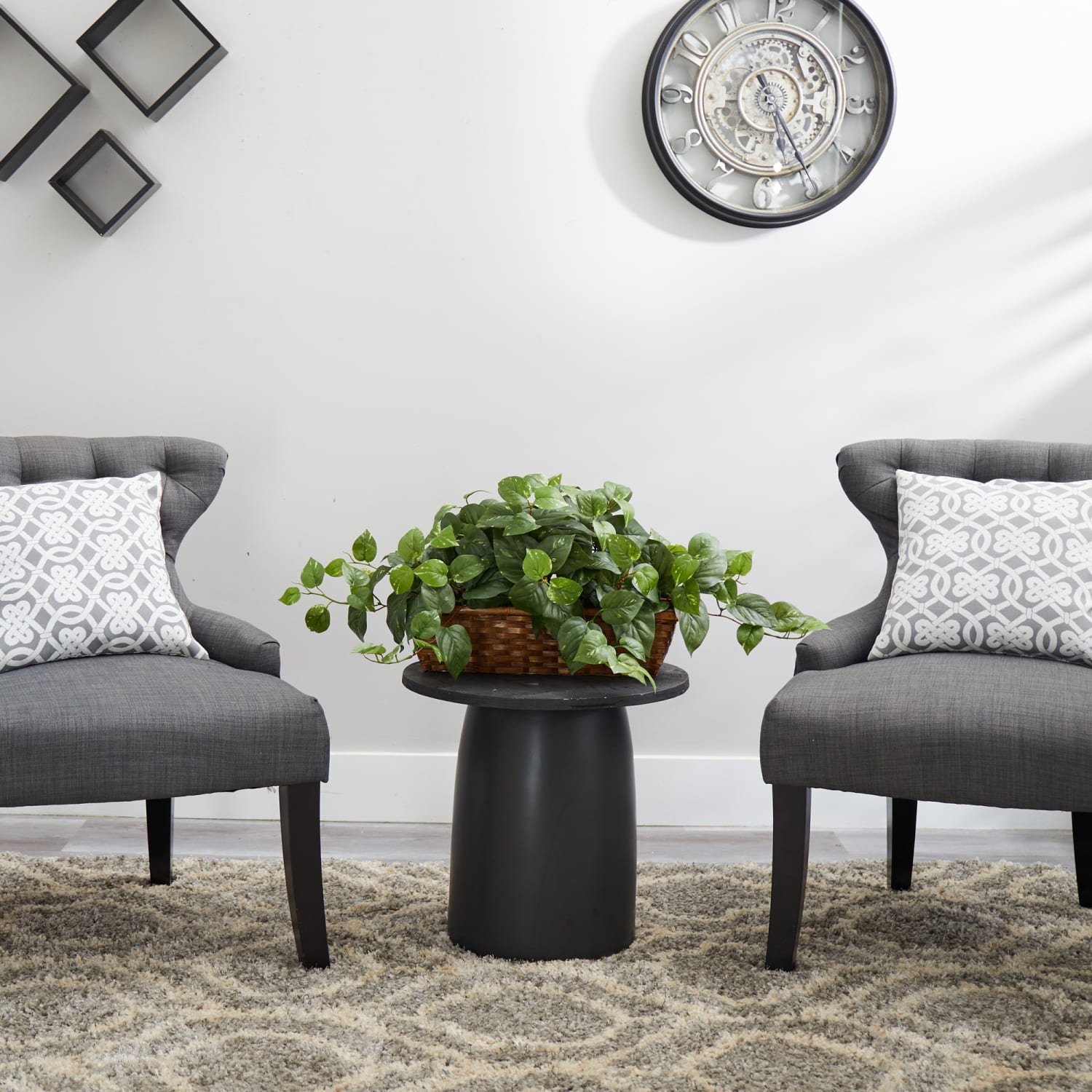 Nearly Natural Pothos 15inH Artificial Plant With Ledge Basket, 15inH x 34inW x 18inD, Green - Image 3