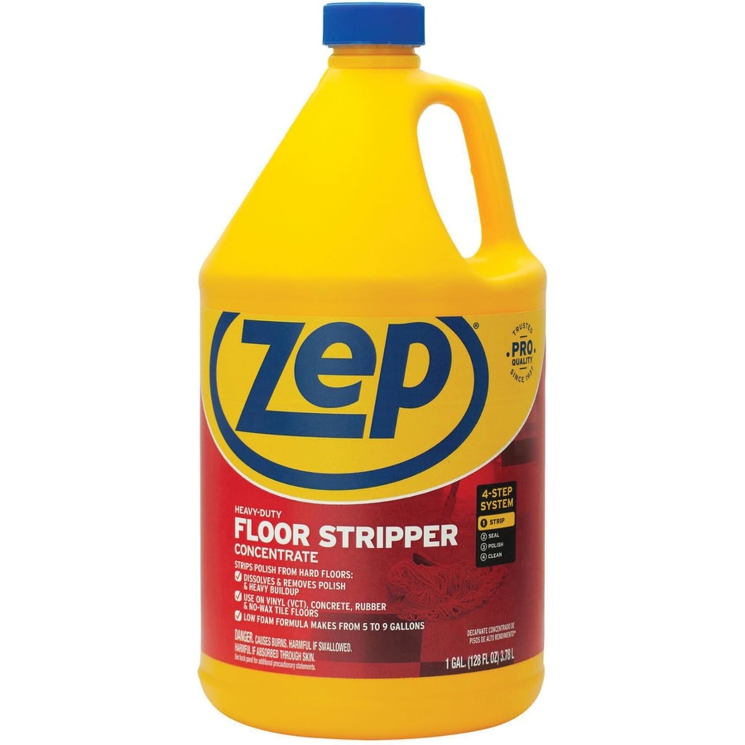 Zep Heavy-Duty Floor Stripper - Concentrate - 128 fl oz (4 quart) - Heavy Duty, Fast Acting - Blue - 4 / Carton - Image 3