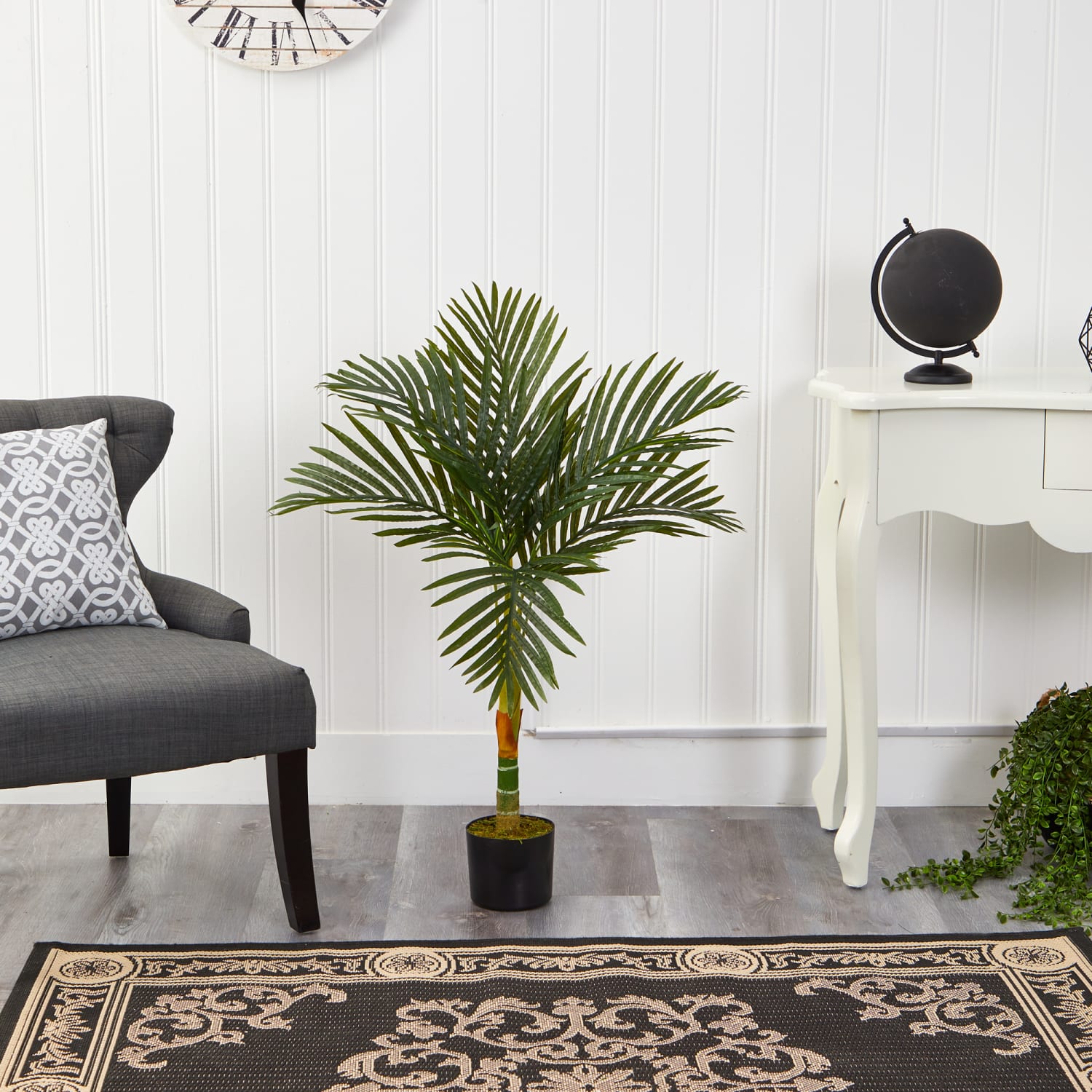 Nearly Natural Golden Cane Palm 36inH Artificial Plant With Planter, 36inH x 12inW x 12inD, Green/Black - Image 4