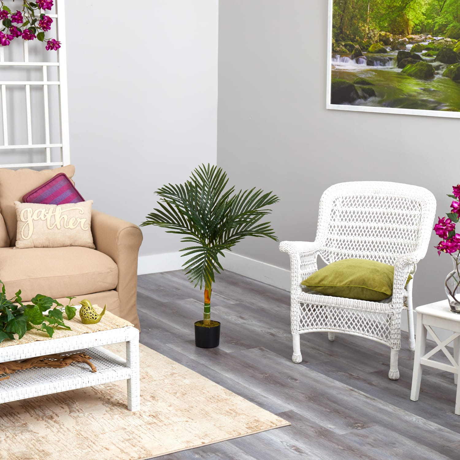 Nearly Natural Golden Cane Palm 36inH Artificial Plant With Planter, 36inH x 12inW x 12inD, Green/Black - Image 5