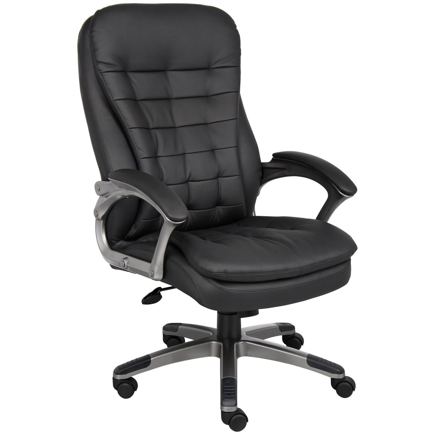 Boss Office Products Ergonomic Vinyl High Back Chair BlackPewter PopularChairscom