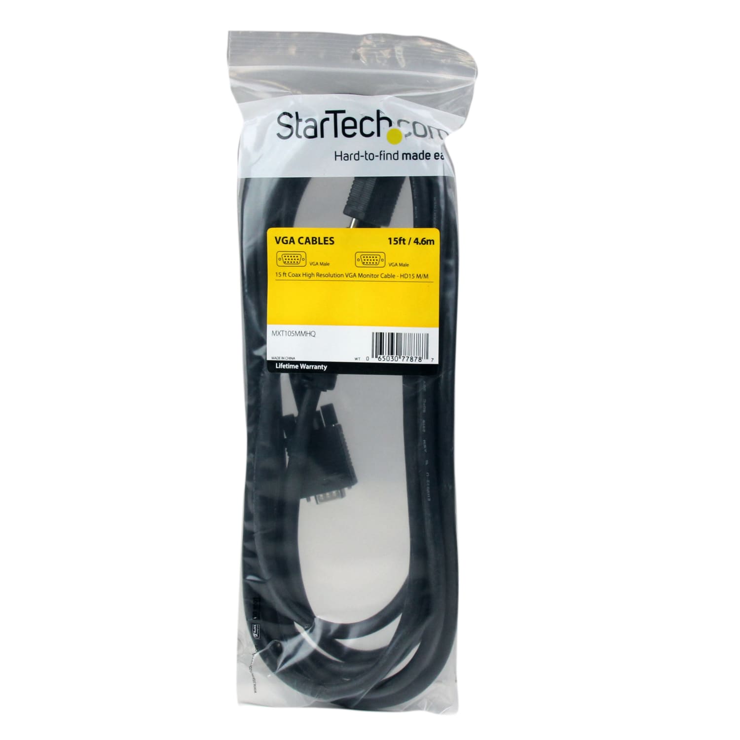 StarTech.com M/M HD15 High Resolution VGA Cable, 15ft, Black - Image 6