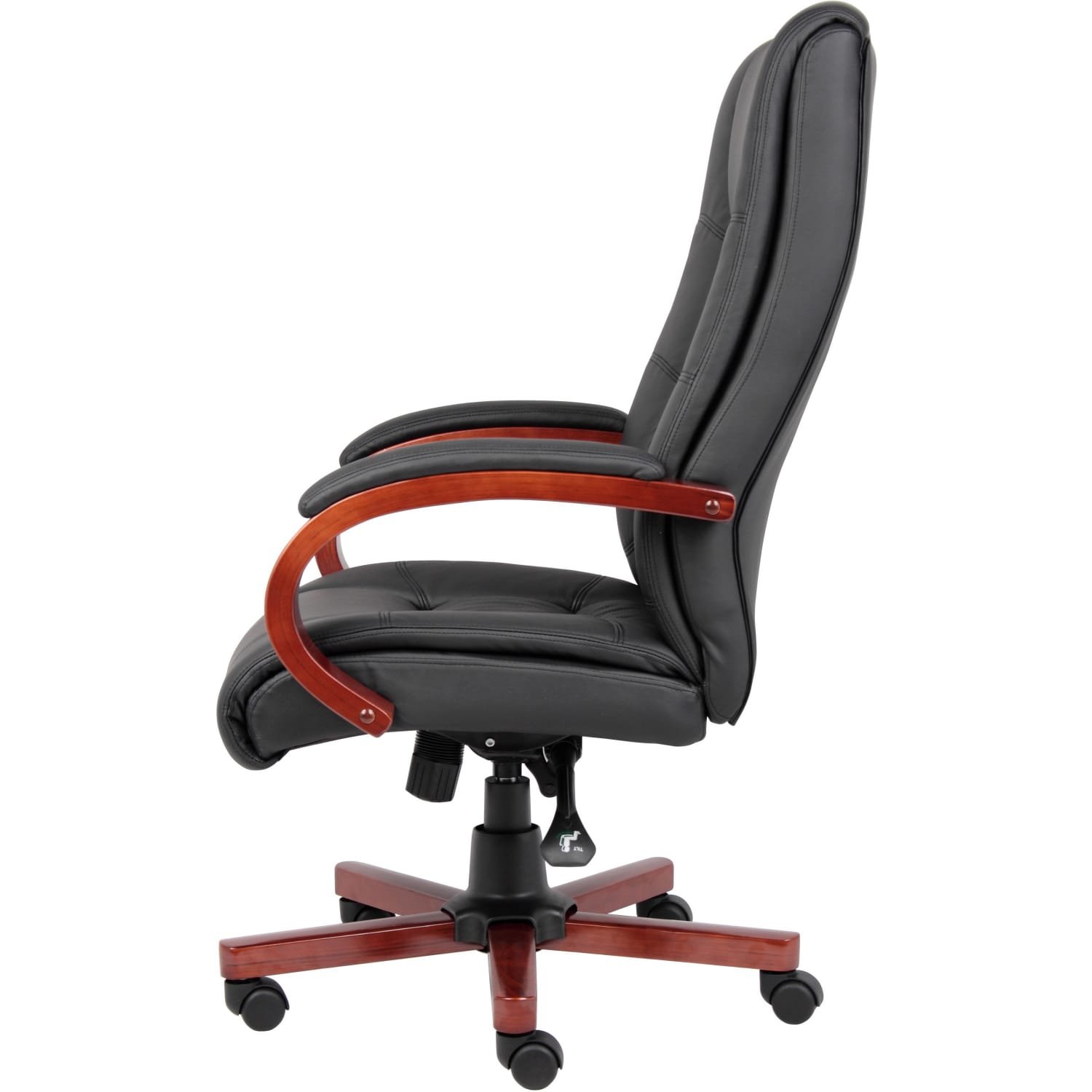 Boss Aaria Ergonomic VinylWood High Back Chair BlackCherry PopularChairscom