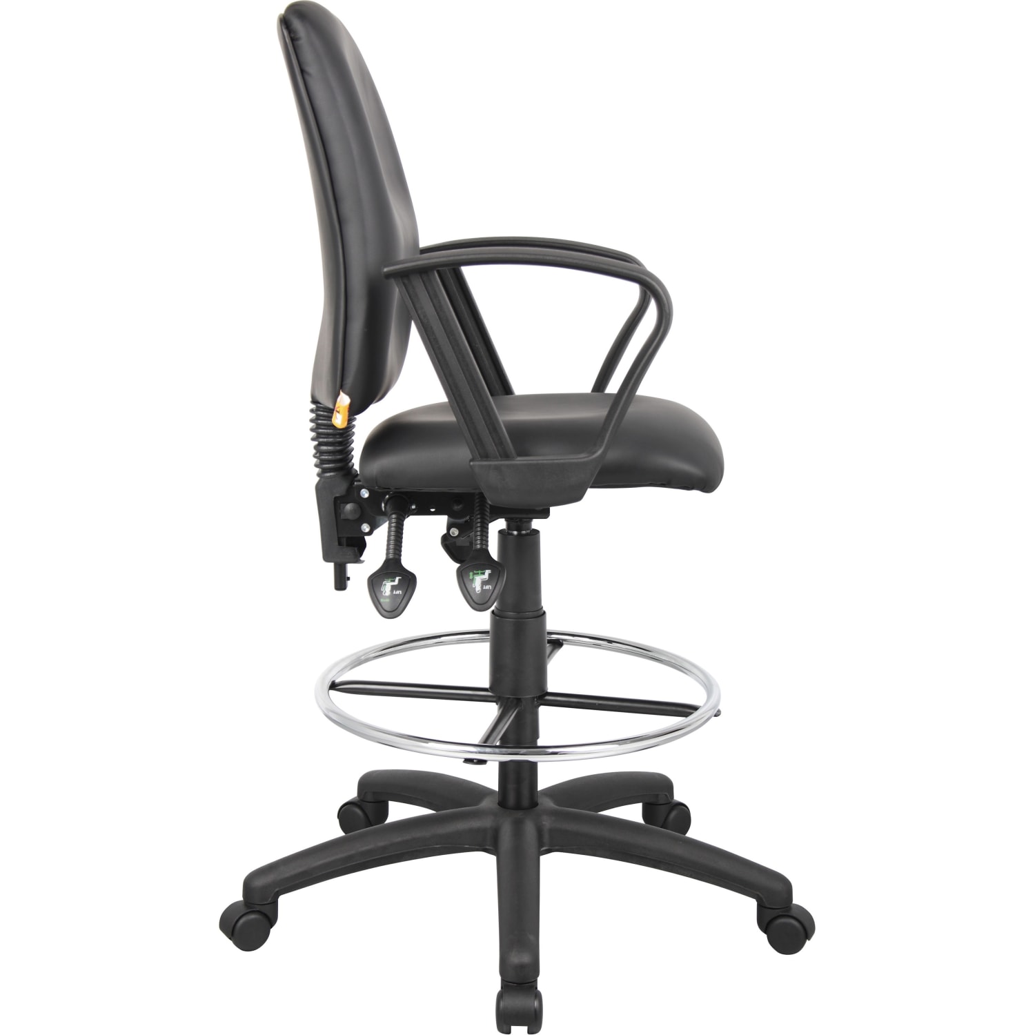 Boss Office Products Multi Function Budget Drafting Stool BlackChrome PopularChairscom