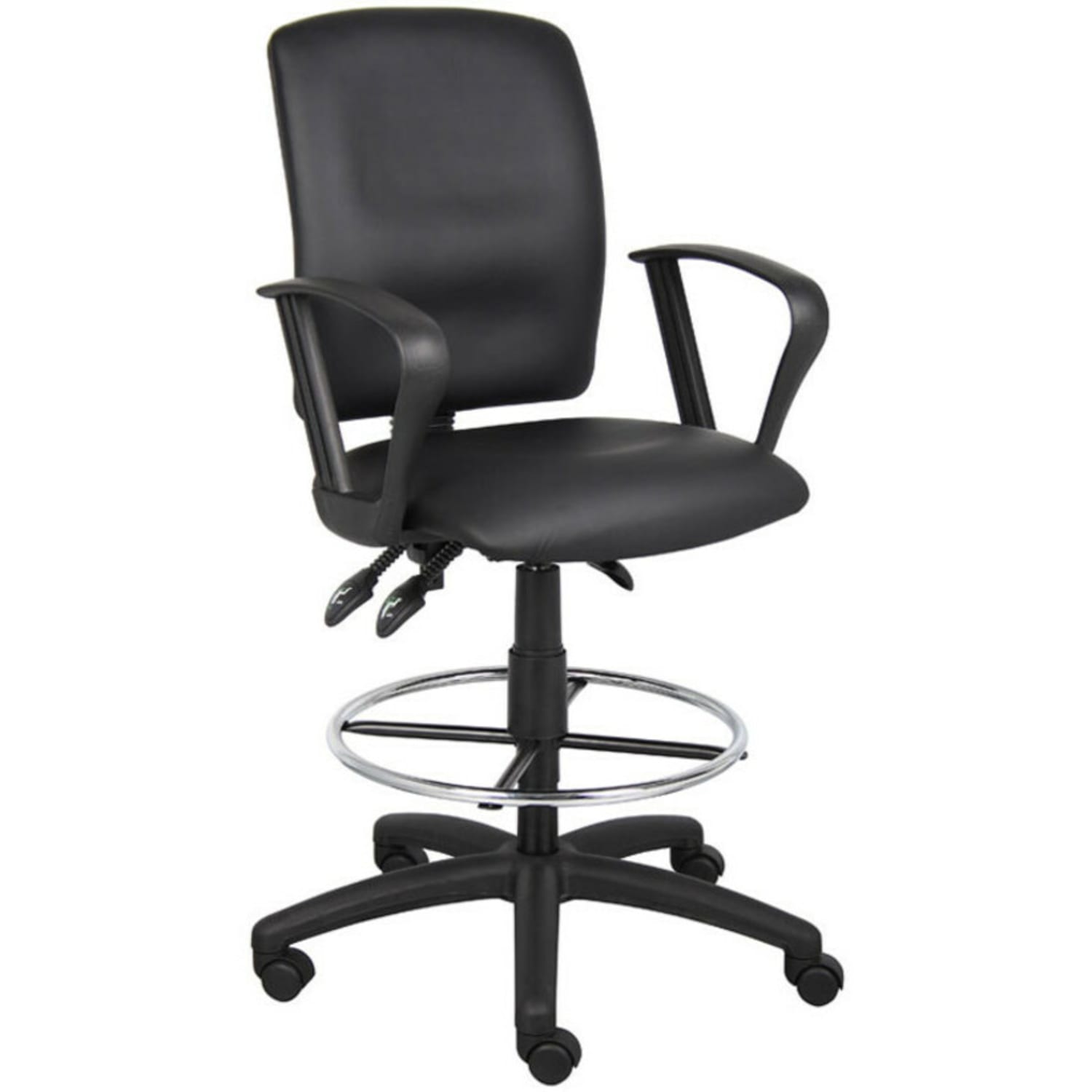 Boss Office Products Multi Function Budget Drafting Stool BlackChrome PopularChairscom