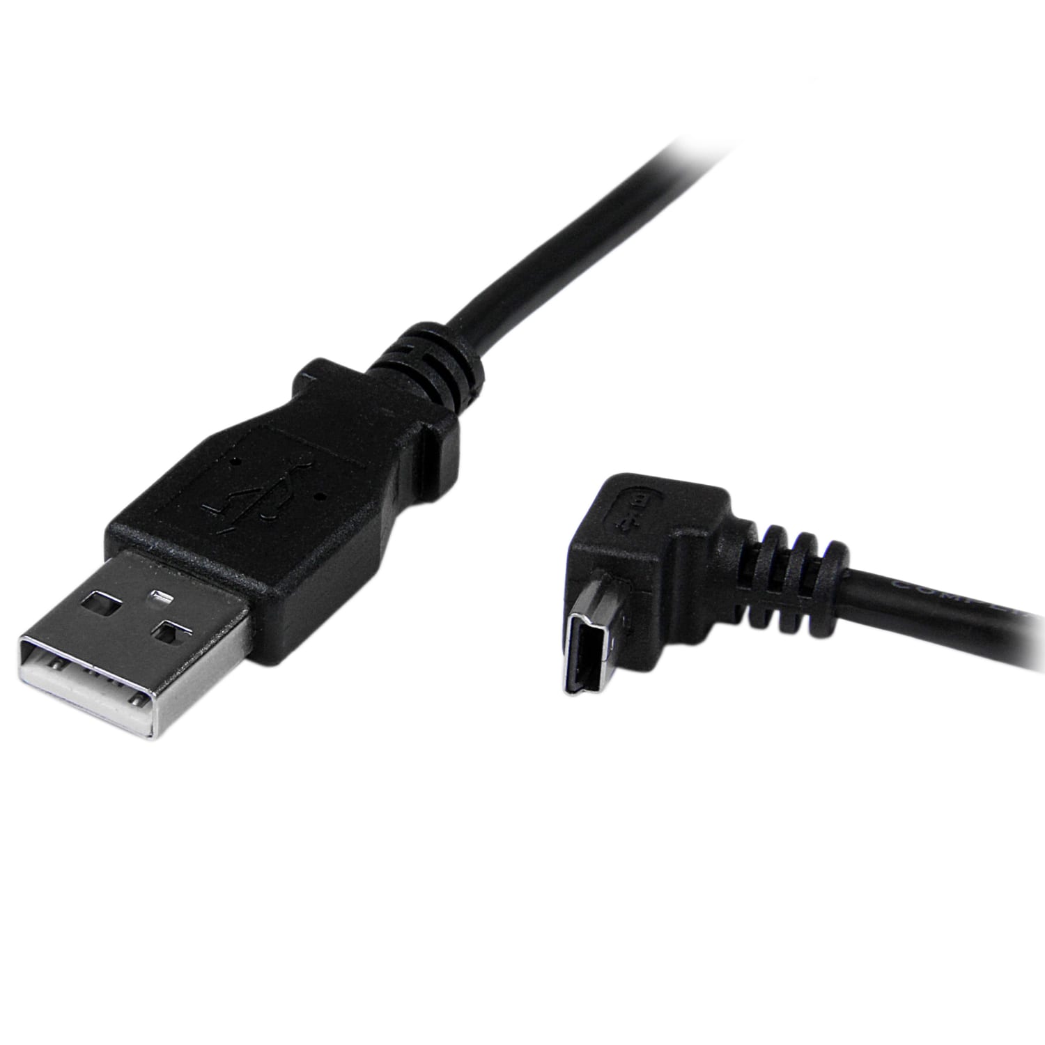 StarTech.com 2m Mini USB Cable - A to Down Angle Mini B - First End: 1 x Type A Male USB - Second End: 1 x Type B Male Mini USB - Shielding - Black - Image 3