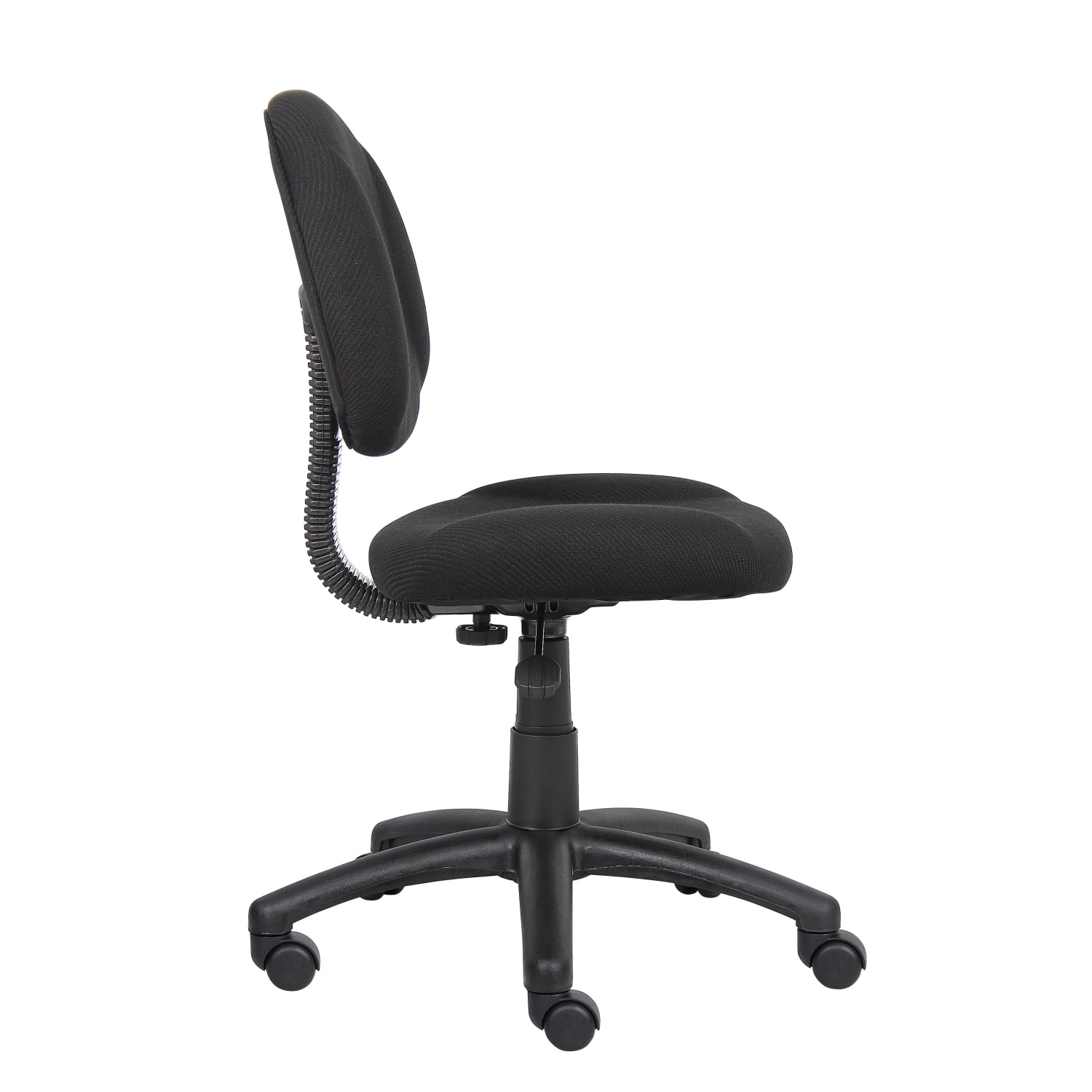 Boss Office Products Perfect Posture Deluxe Ergonomic Fabric Mid Back Office Task Chair Black PopularChairscom