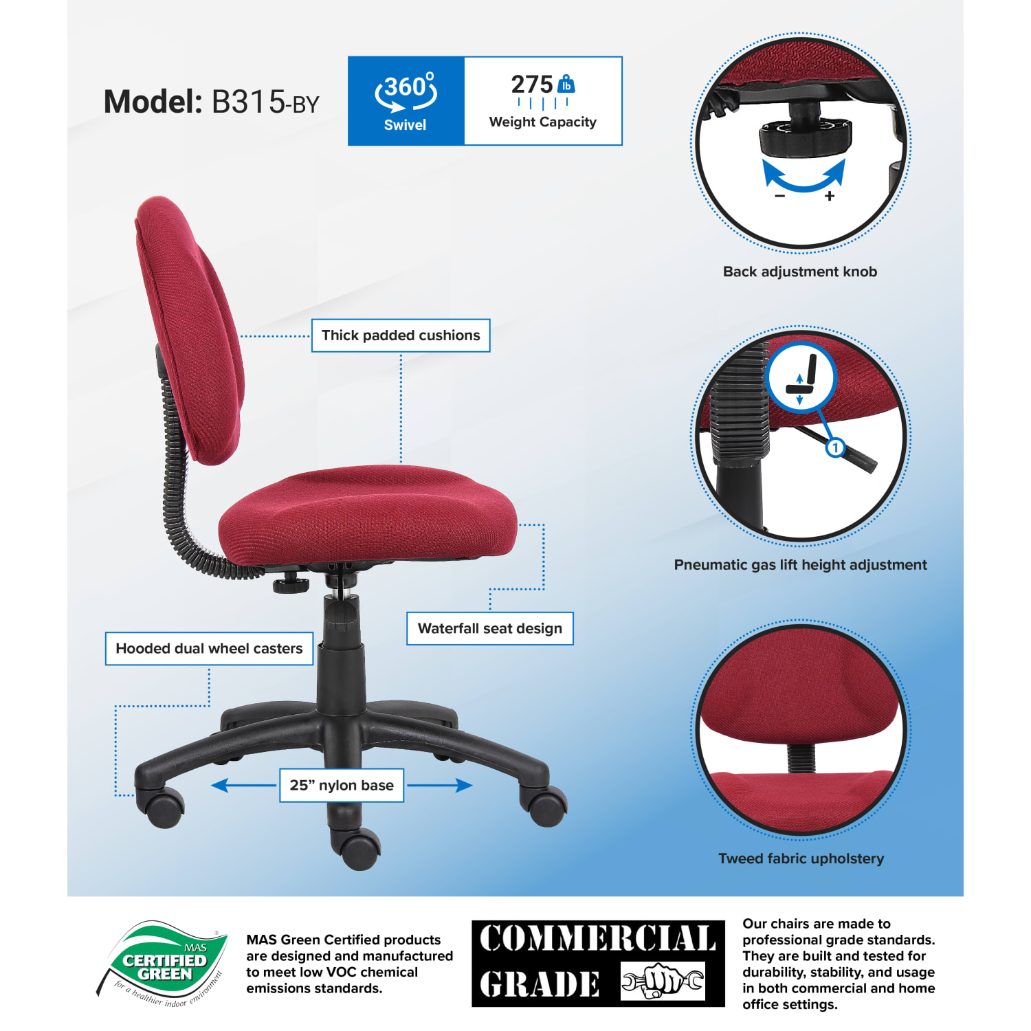 Boss Office Products Perfect Posture Ergonomic Fabric MidBack Deluxe Office Task Chair Black PopularChairscom Boss Office Products Perfect Posture Ergonomic Fabric Mid Back Deluxe Office Task Chair Black PopularChairscom