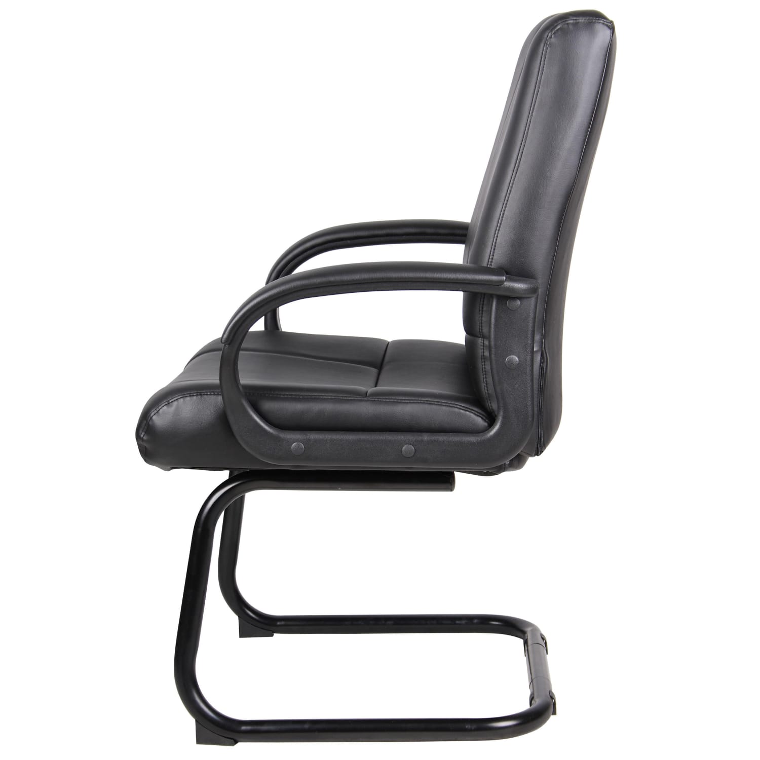 Boss Office Products Caressoftplus Vinyl Mid-Back Guest Chair, Black - Image 5