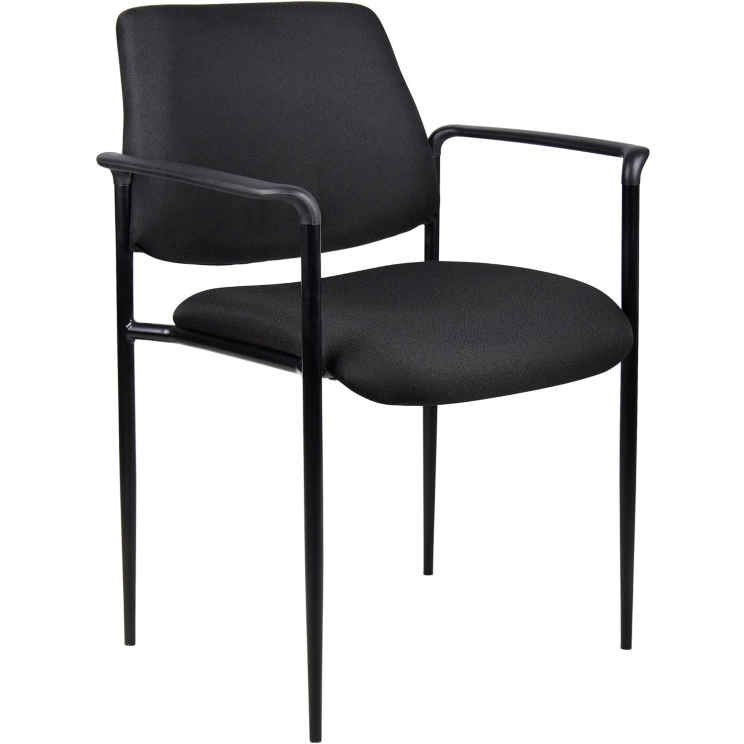 Boss Office Products Square Back Diamond Stacking Chair WArm In Black PopularChairscom