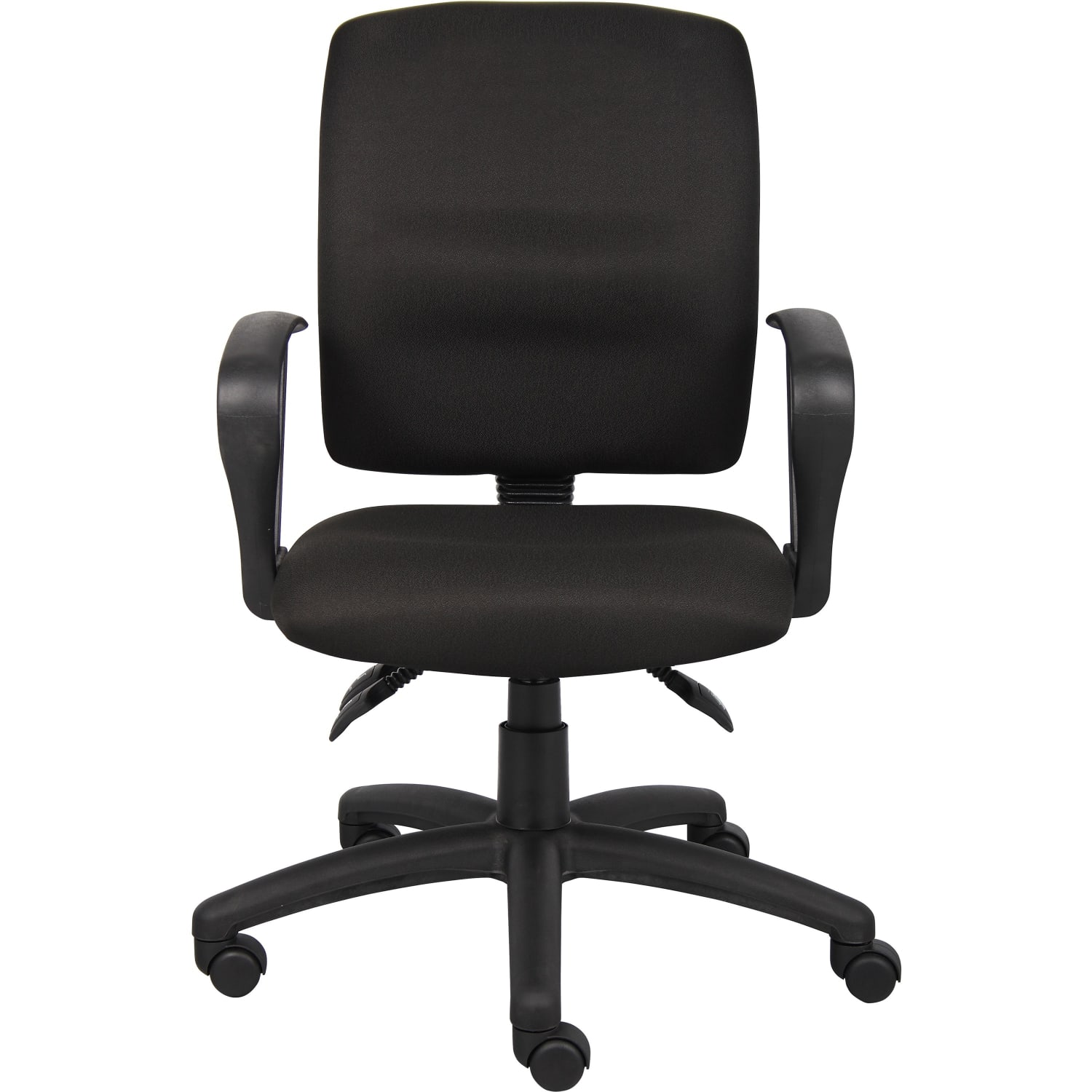 Boss Office Products Multi Function Ergonomic Fabric High Back Task Chair With Loop Arms Black PopularChairscom