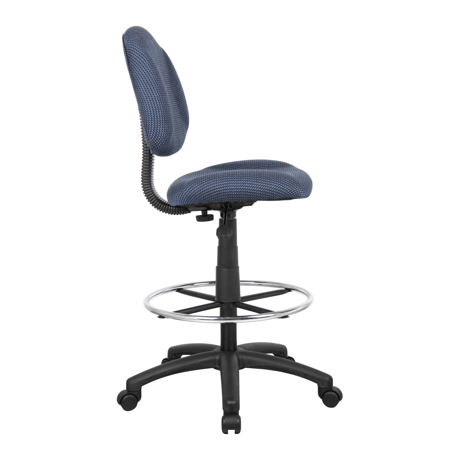 Boss Office Products Drafting Stool, No Arms, Blue/Chrome, B1615-BE - Image 4